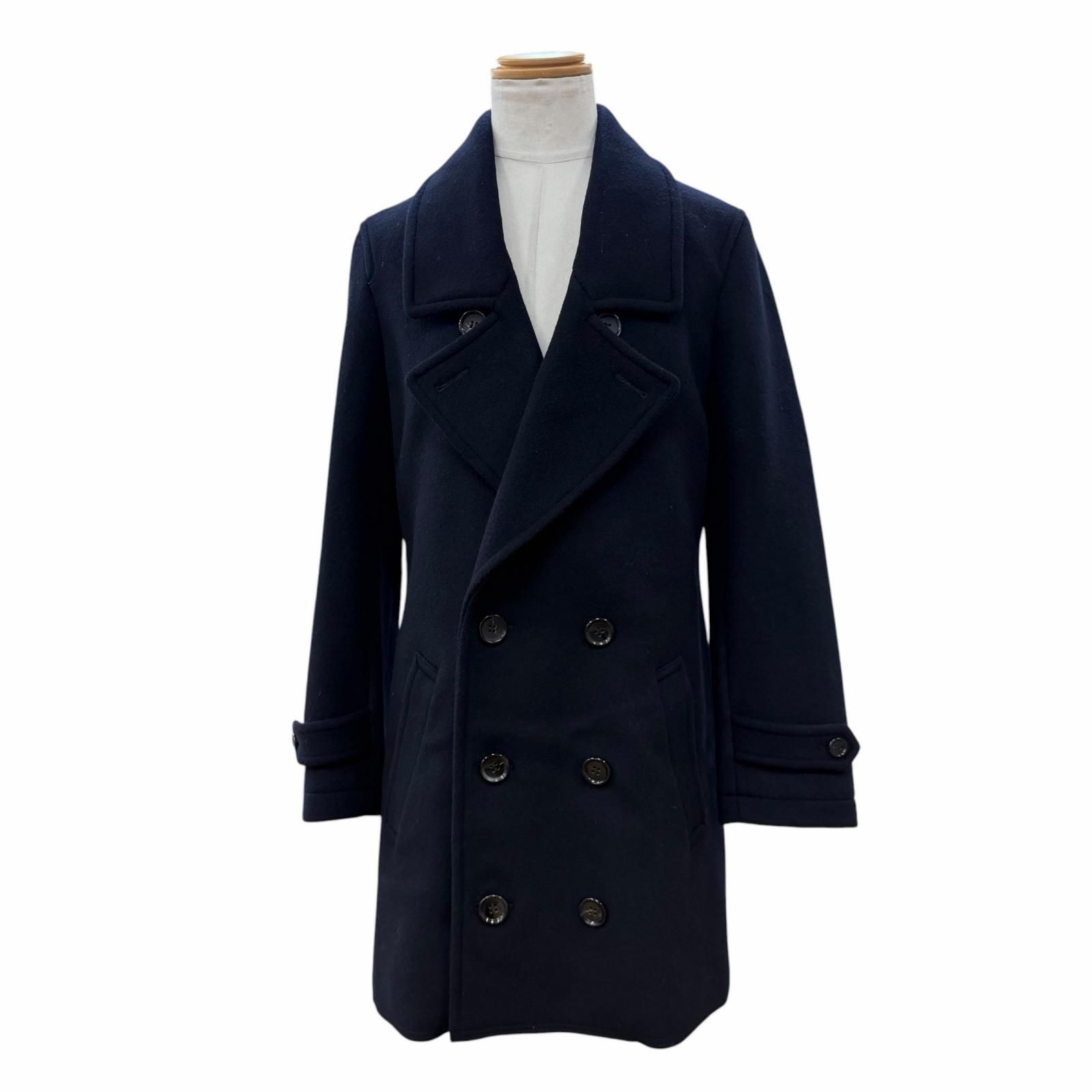 コムデギャルソン・オム・プリュス ウール ピーコート (濃紺) Lサイズ 美品▽COMME des GARCONS HOMME PLUS コムデギャルソンオムプリュス PD