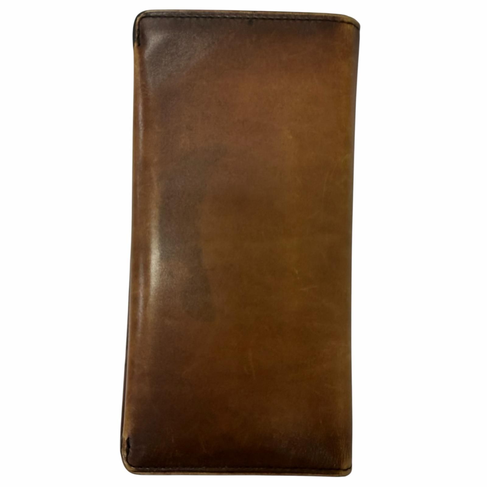 良品□BERLUTI ベルルッティ エスパス エン レザー スクリット カリグラフィ 札入れ 長財布 ロングウォレット ブラウン イタリア製 メンズ