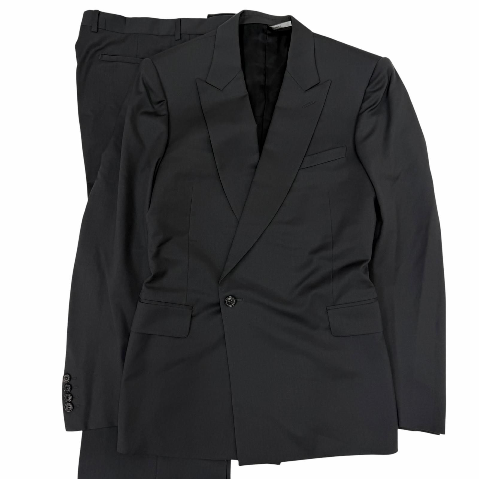 極美品□Dior HOMME ディオールオム ヴィンテージ 2001年製 ウール100％ エディスリマン初期 Solitaire期 シングルスーツ チャコールグレー 46 イタリア製 正規品 メンズ