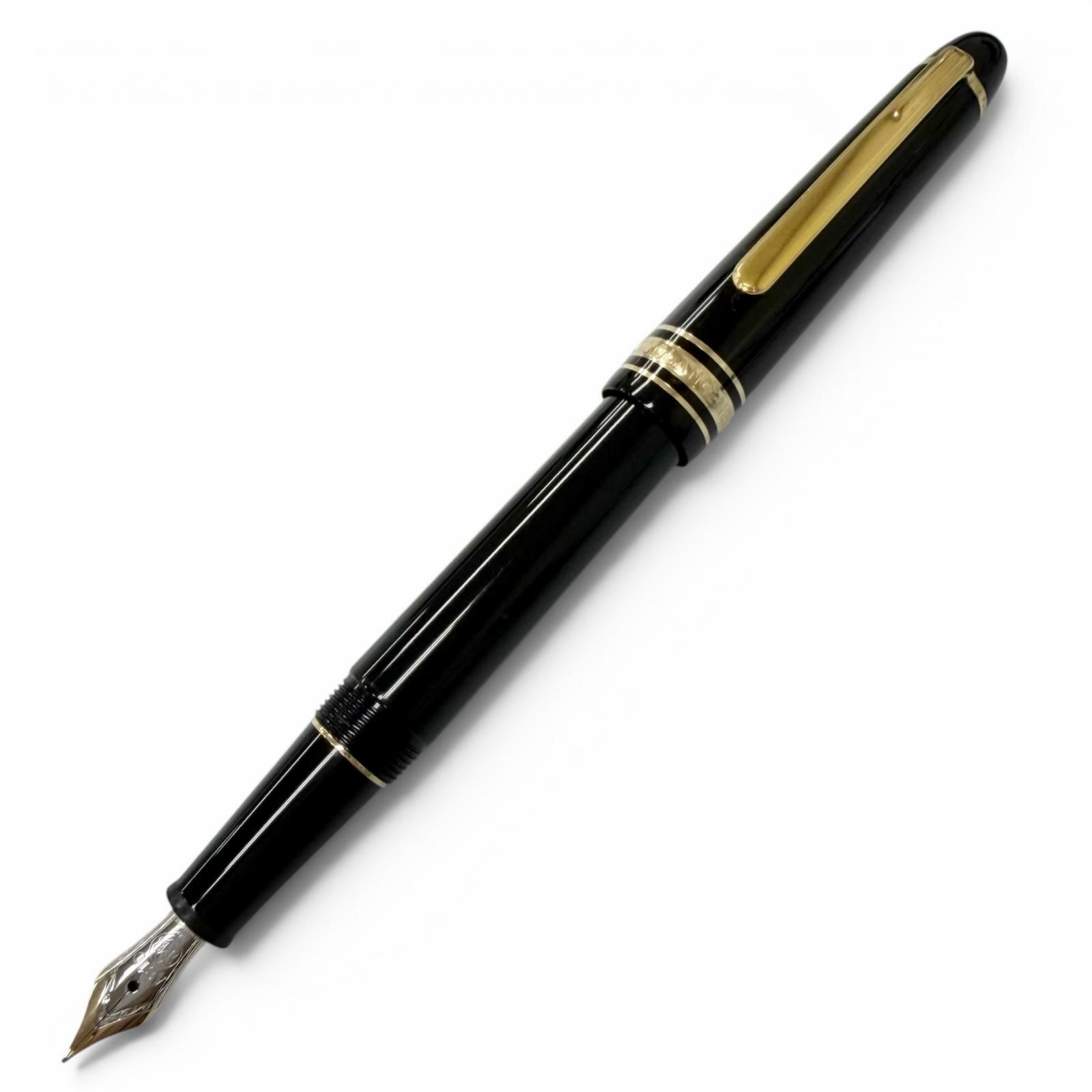 良品□MONTBLANC モンブラン マイスターシュテュック クラシック キャップ式 ペン先14K 万年筆 ブラック ゴールド ドイツ製 メンズ