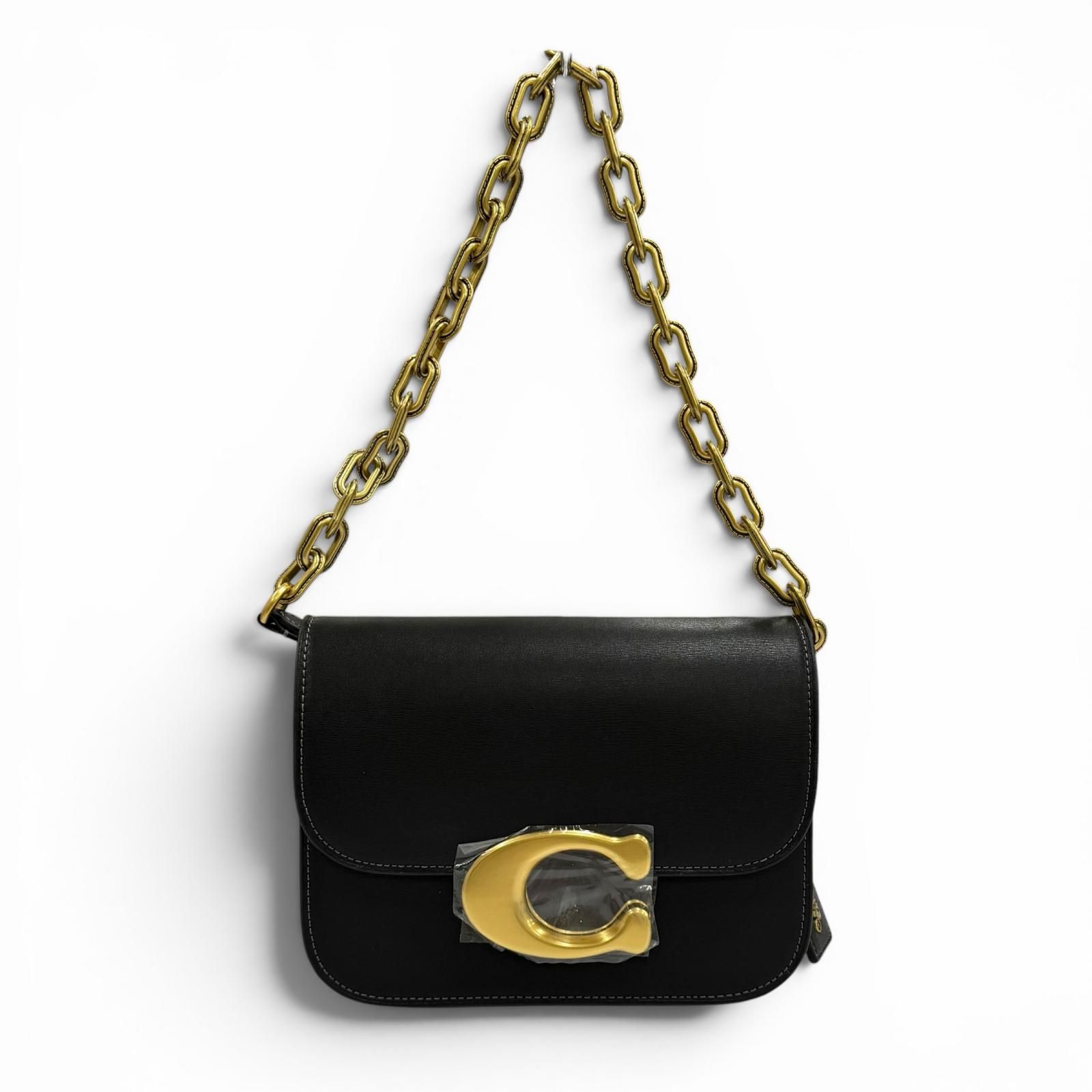 未使用品★COACH コーチ CM557 アイドル バッグ チャーム付 Cロゴ レザー 2WAYバッグ チェーンショルダーバッグ ブラック レディース 保存袋付き