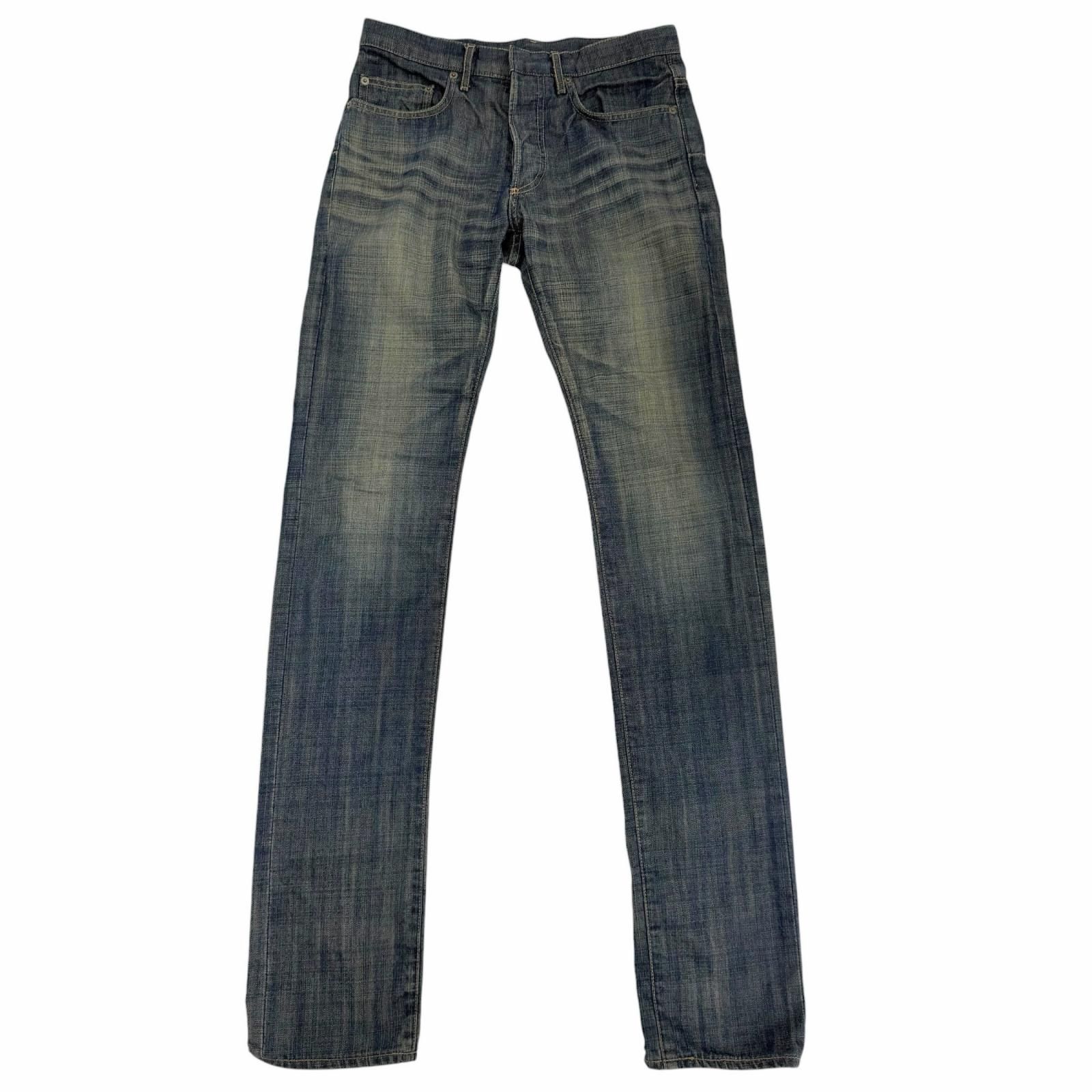 美品□Dior HOMME ディオールオム 05SS 5EH1011678 コットン100％ エディスリマン ベック期 ボタンフライ スキニー デニムパンツ インディゴブルー 28 日本製 正規品 メンズ