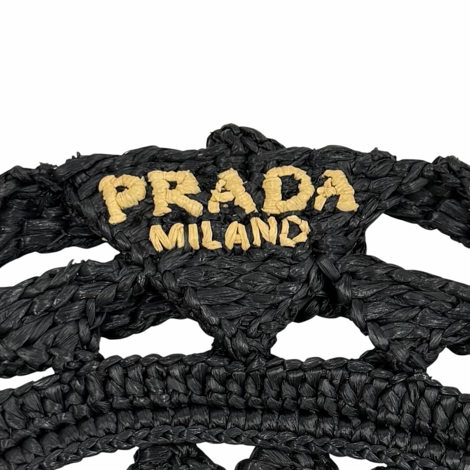極美品★PRADA プラダ 2024年製 1HC266 ロゴ入り クロシェ ベレー帽 帽子 ブラック L 正規品 レディース 保存袋付き