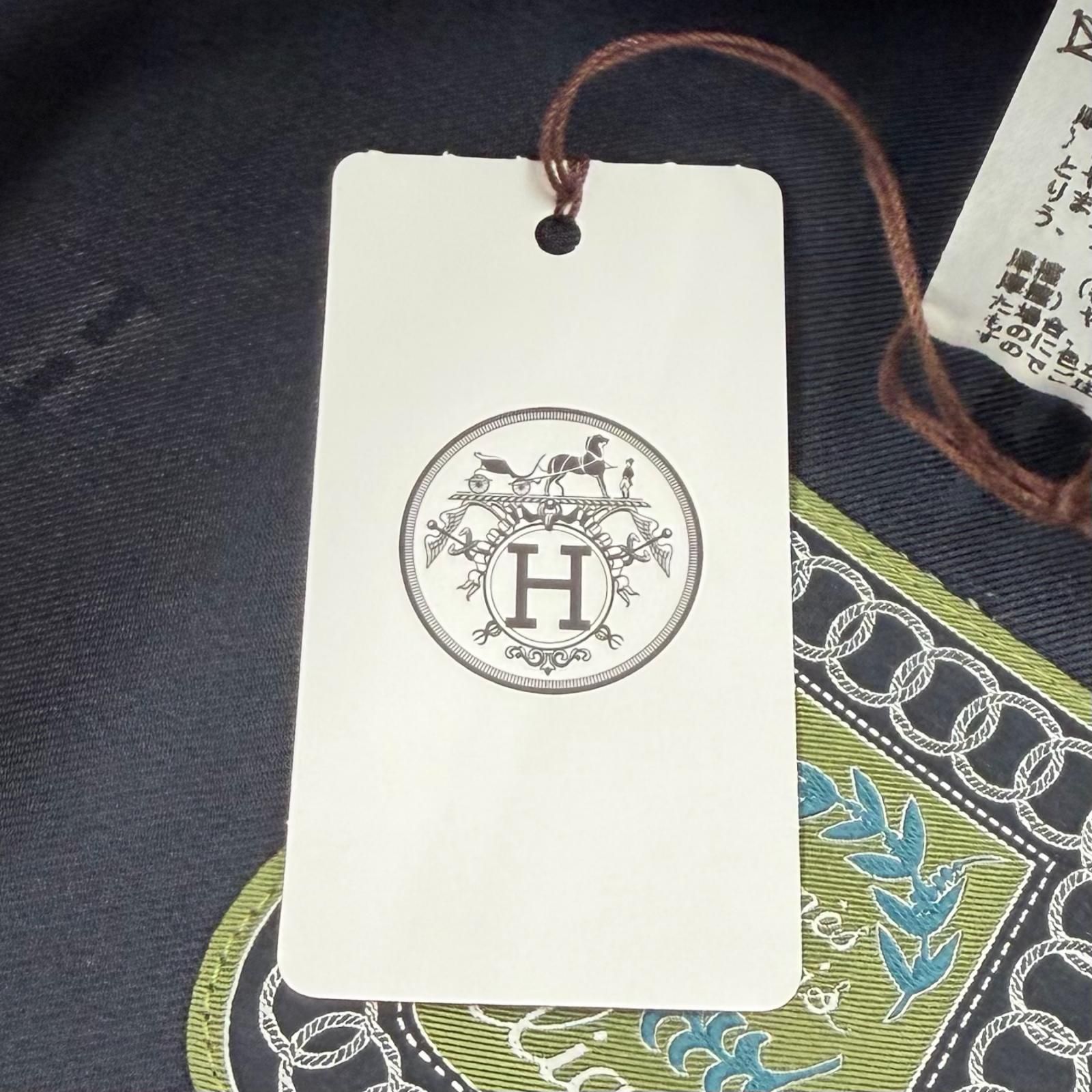 美品★HERMES エルメス H221017N コットン100% セリエ金具付 サントノーレ CLIQUETIS デニム ベレー帽 インディゴ 56 イタリア製 正規品 レディース 保存袋付き