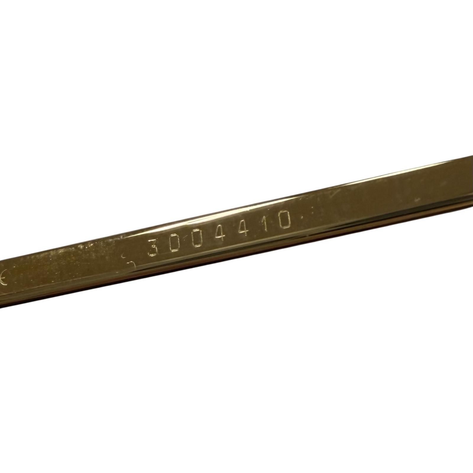 美品▼Cartier カルティエ 2C デコール ツーポイント リムレス オーバル マーブル柄 メガネ 眼鏡 アイウェア ゴールド クリアブラウン □20 135 フランス製 メンズ