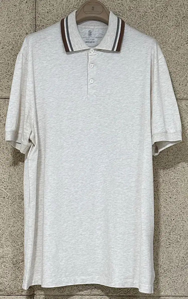 ブルネロクチネリ オフホワイト コットン ポロ 半袖 Tシャツ ブルネロクチネリ オフホワイト コットン ポロ 半袖 Tシャツ