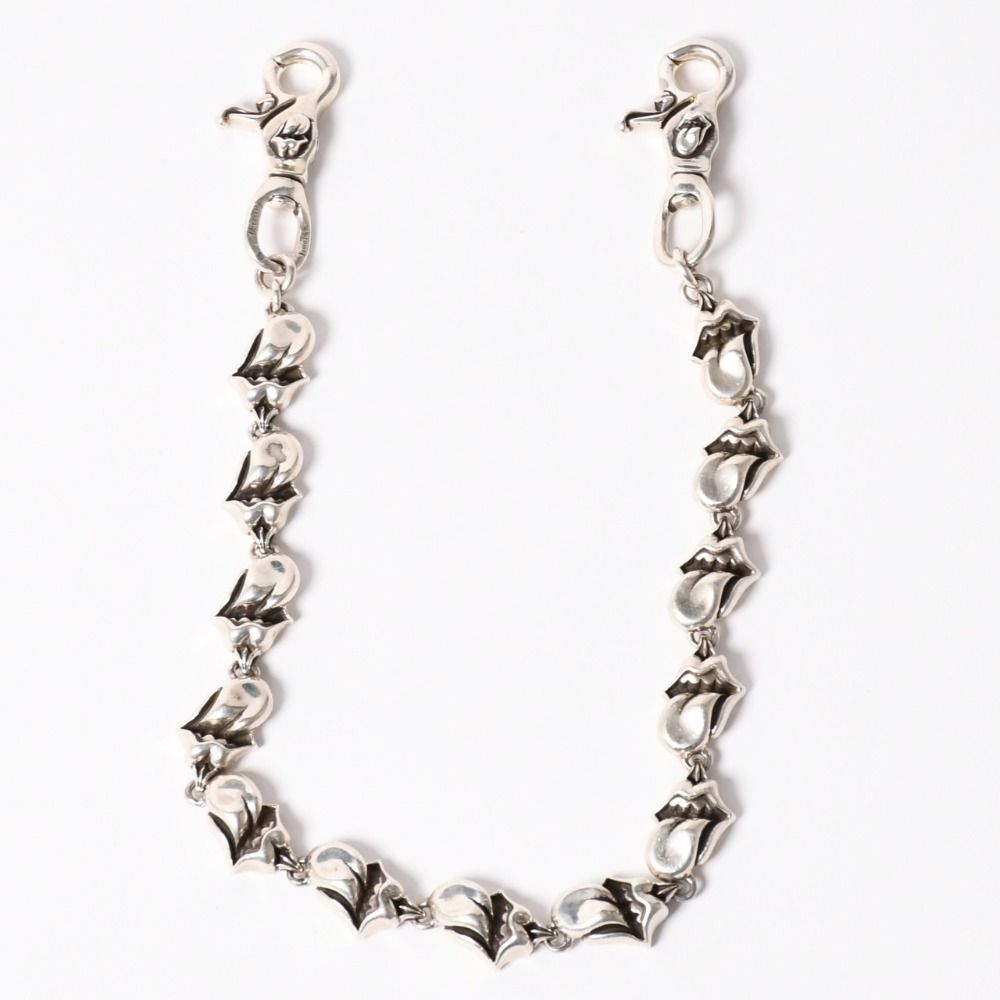極美品 CHROME HEARTS クロムハーツ 2クリップロング リップ＆タンウォレットチェーン 重量約339.0ｇ 全長約55cm 13リンク 中古 4a003756