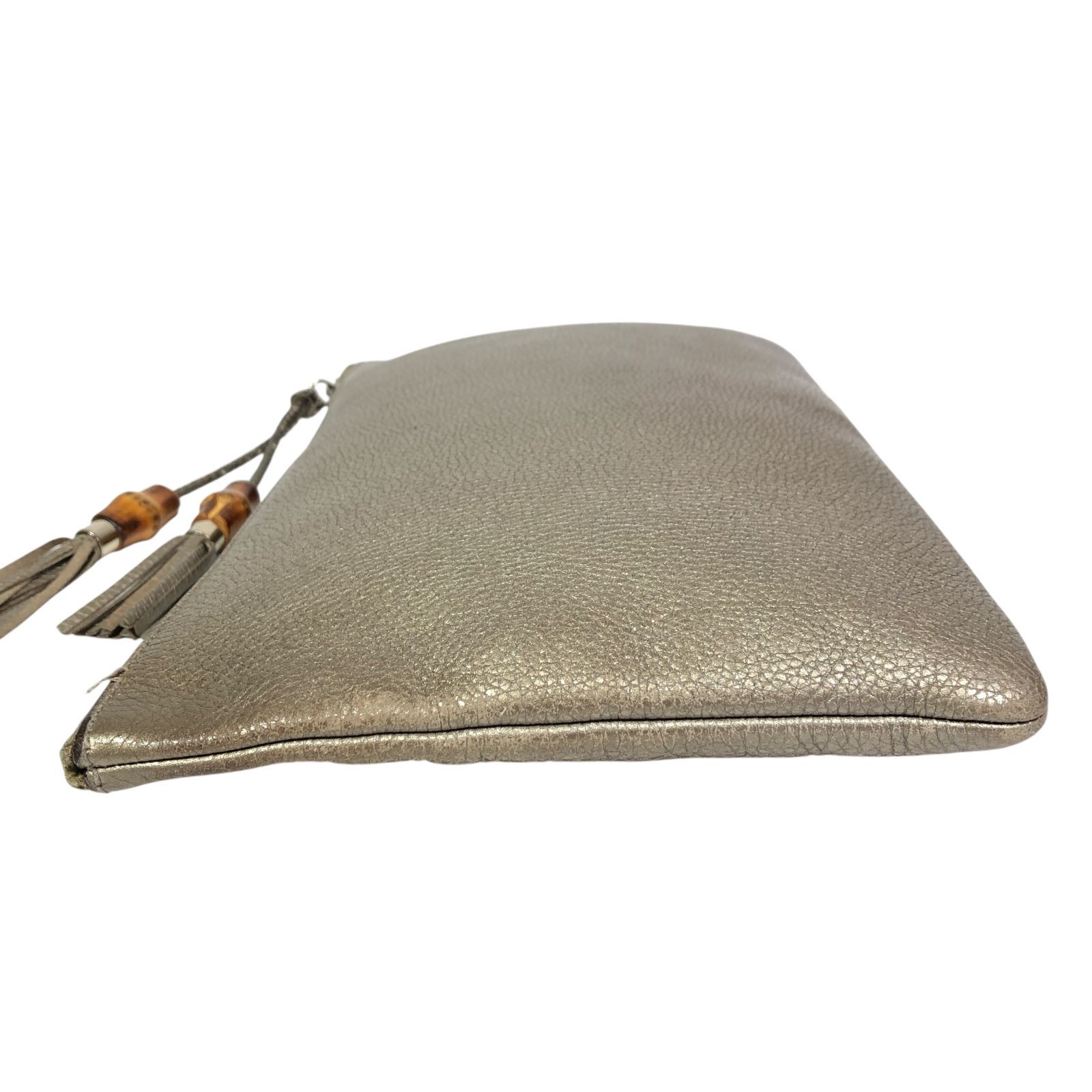 グッチ】本物 GUCCI バンブー クラッチバッグ 376858 ロゴモチーフ