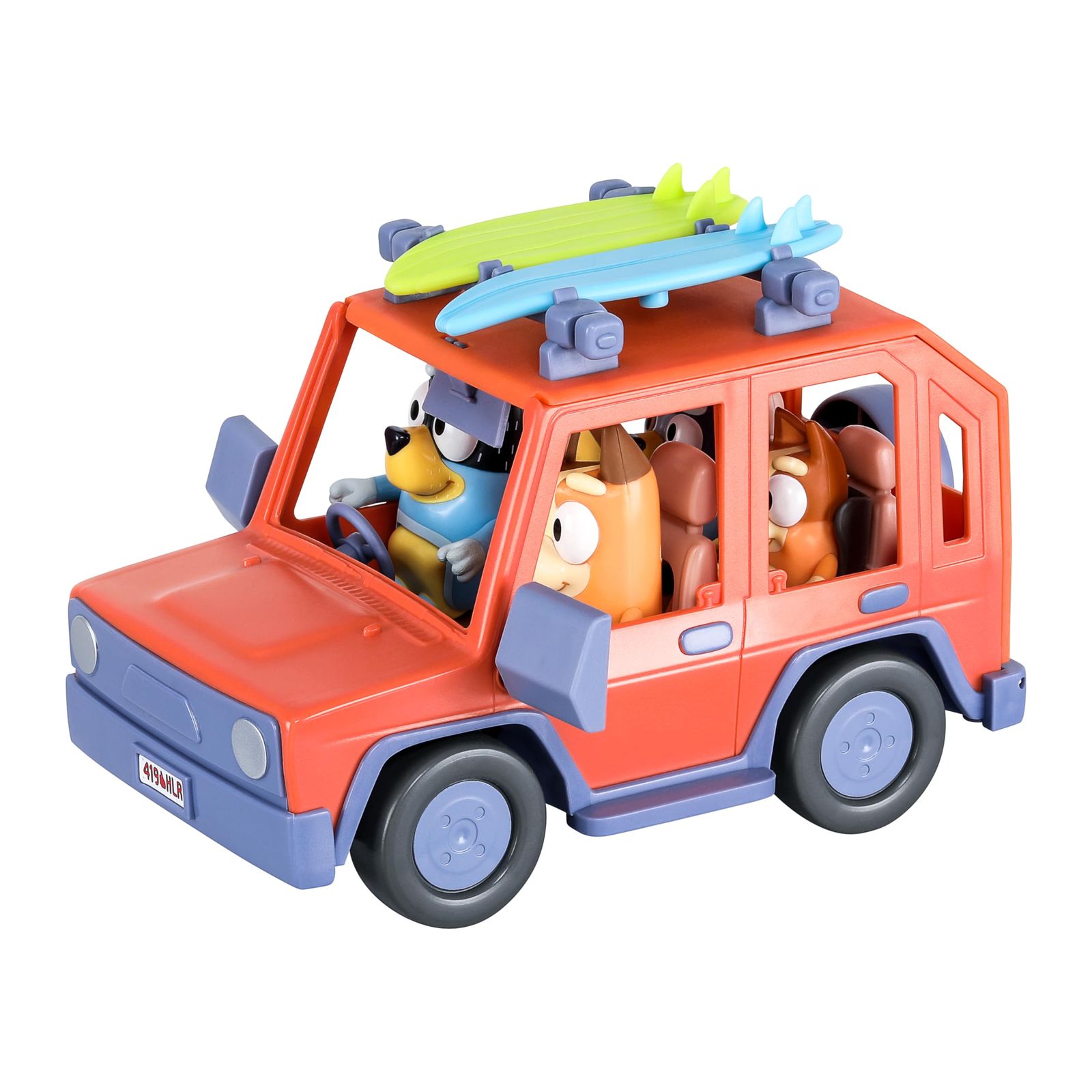 Bluey Heeler Family 4WD車両とフィギュア4個パック 2.5-3インチフィギュア サーフボードアクセサリーとステッカー2枚, 17637 Bluey Heeler Family 4WD車両とフィギュア4個パック 2.5-3インチフィギュア サーフボードアクセサリーとステッカー2枚, 17637