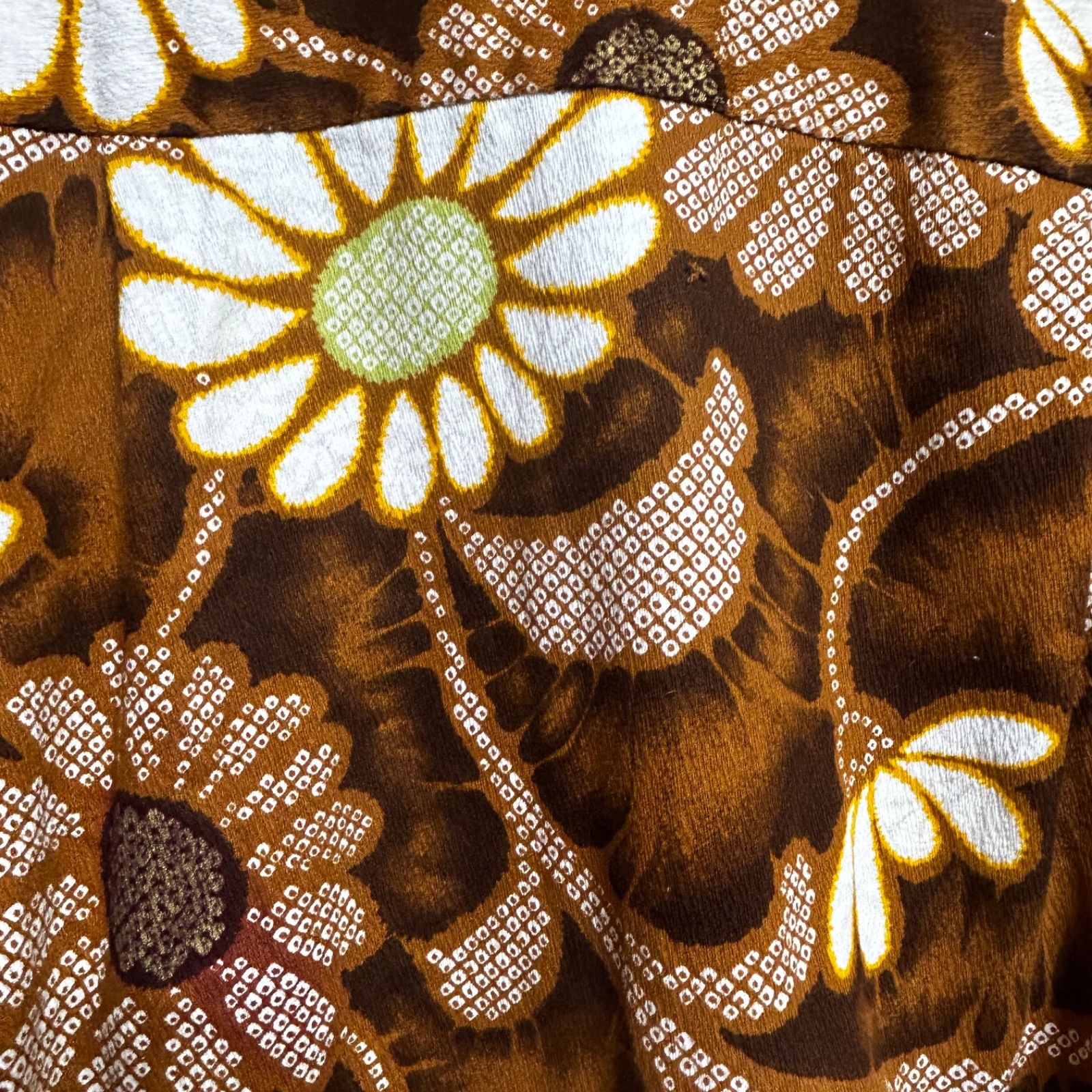 70s ヴィンテージ ハワイ製 アロハシャツ 向日葵 サイケ花柄 茶系 メンズM相当 サイケデリック ヒマワリ柄 コットン 美品 70s ヴィンテージ ハワイ製 アロハシャツ 向日葵 サイケ花柄 茶系 メンズM相当 サイケデリック ヒマワリ柄 コットン 美品