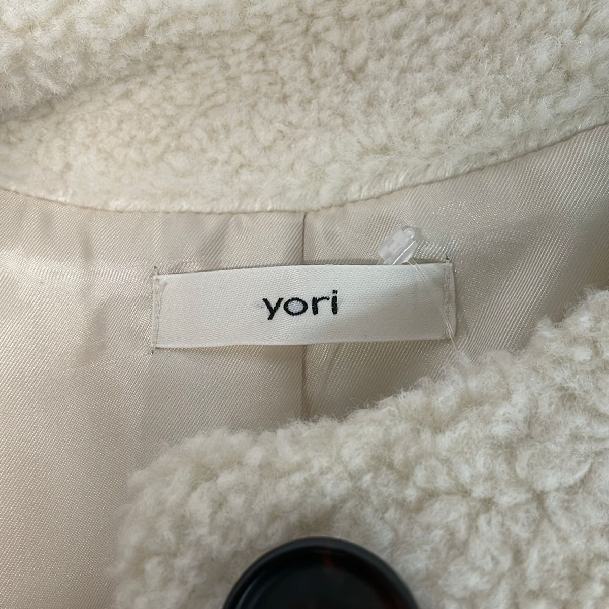 yori(ヨリ) ベスト サイズF レディース美品 - アイボリー ボア/ロング丈