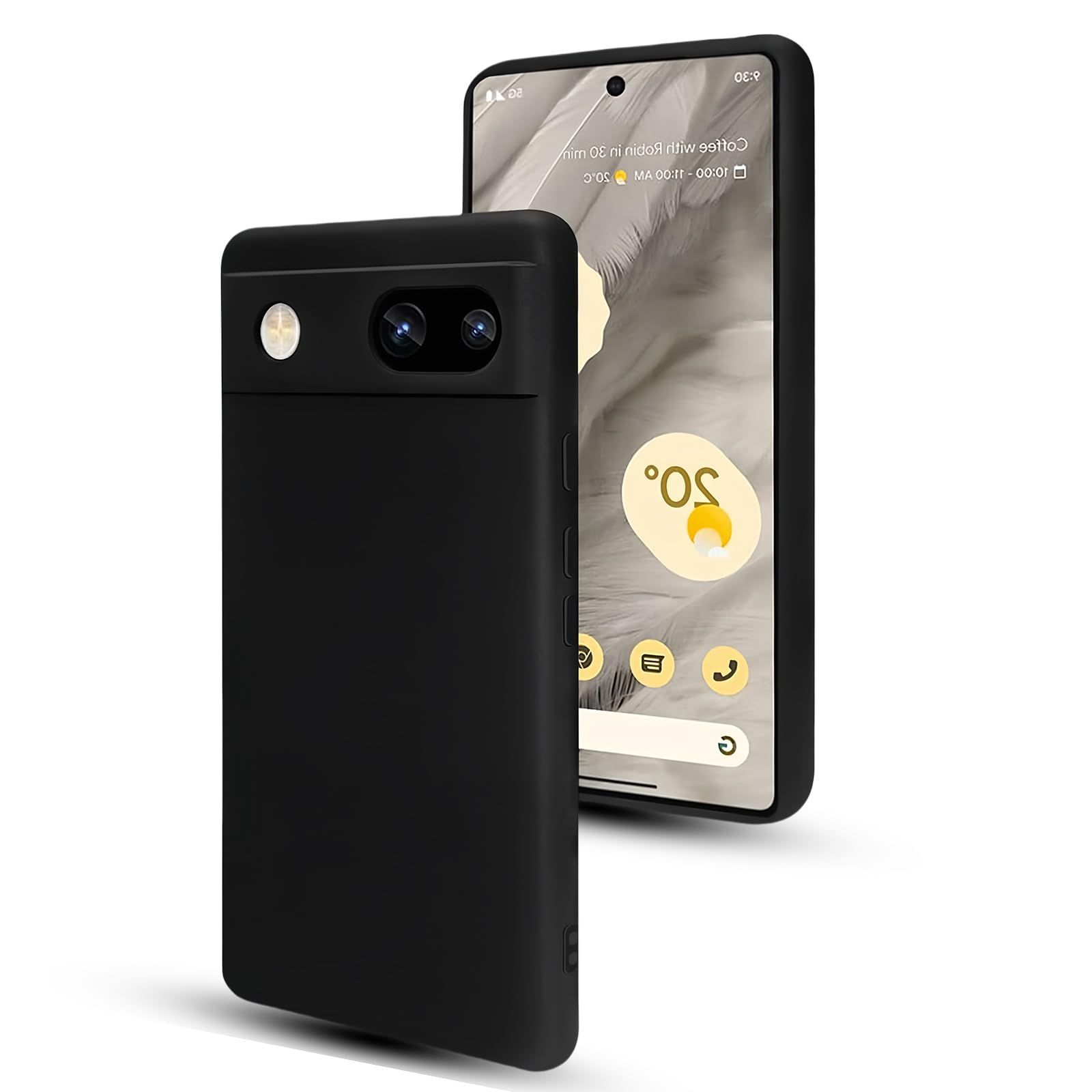 対応 Google Pixel 6A ケース 薄型 ソフトマット質感 ブラック