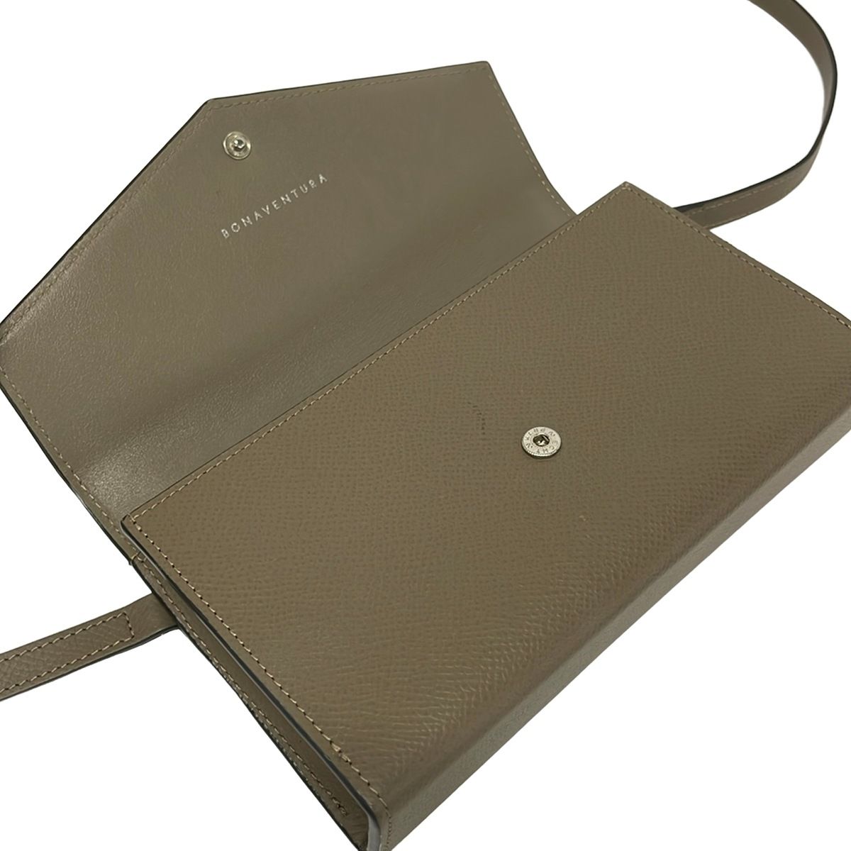 BONAVENTURA(ボナベンチュラ) 財布 ノブレッサ ウォレットポシェット グレーベージュ ショルダーウォレット/ストラップ着脱可 レザー