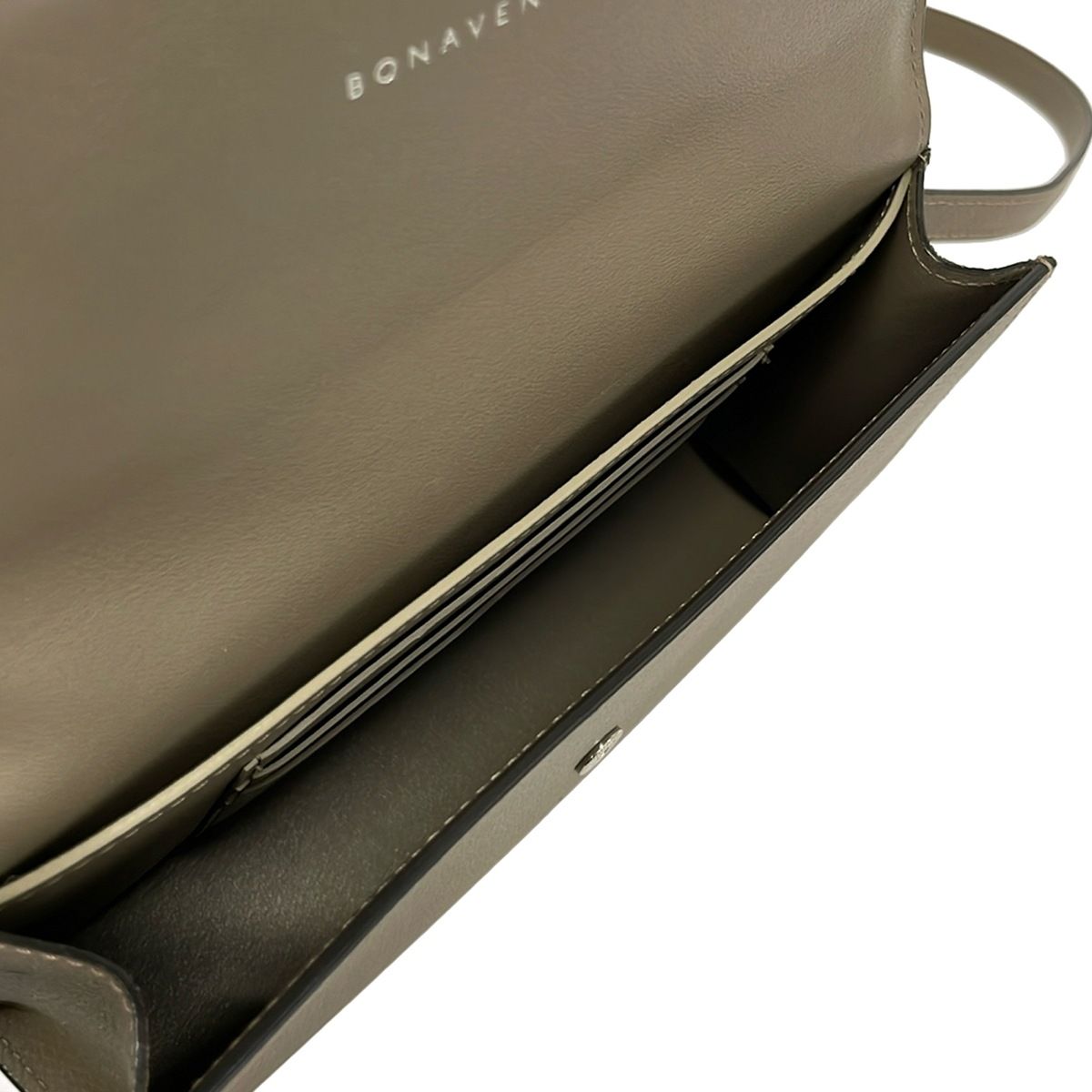 BONAVENTURA(ボナベンチュラ) 財布 ノブレッサ ウォレットポシェット グレーベージュ ショルダーウォレット/ストラップ着脱可 レザー