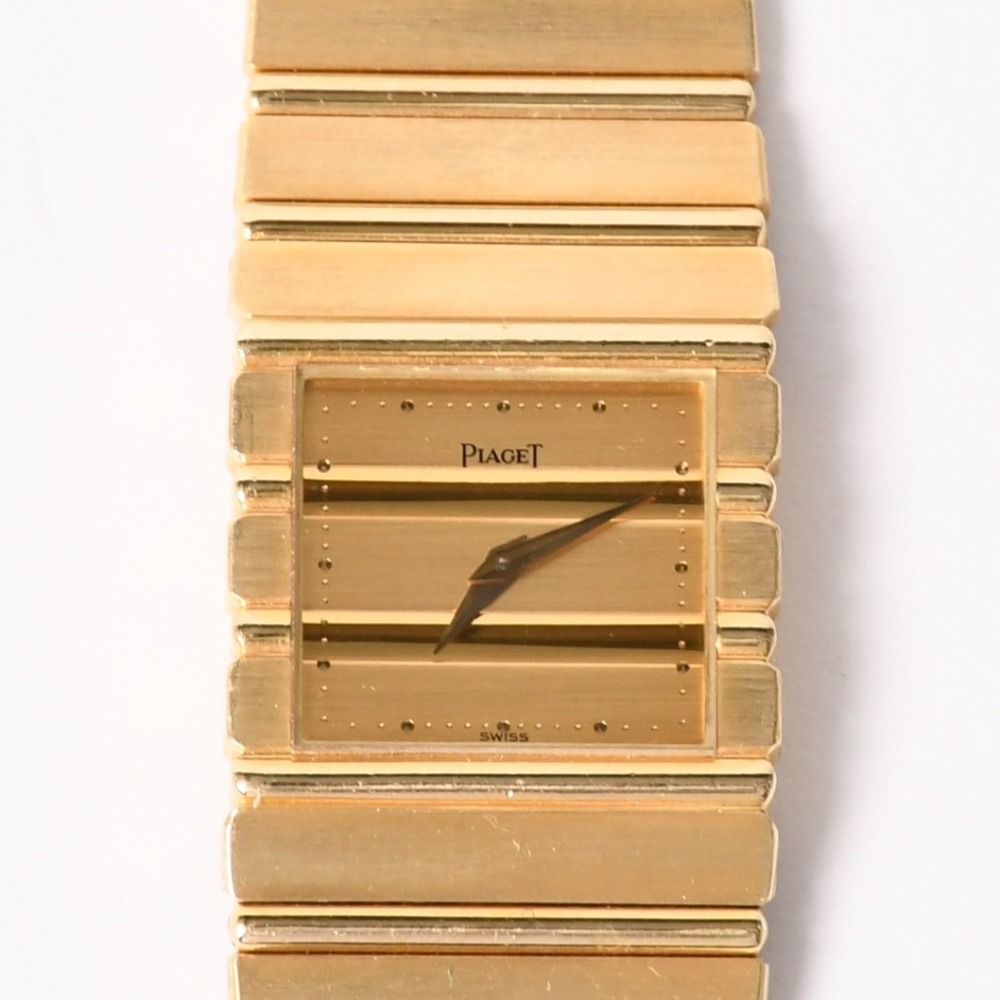 Piaget ピアジェ POLO ポロ 腕時計 7131C701 重量約146.35g K18YG 750刻印 クォーツ ゴールド文字盤 ガラスキズ 美品 中古 4a003590