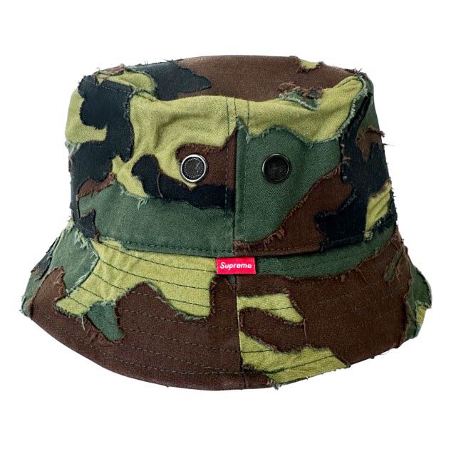 シュプリーム SUPREME 25SS Layered Camo Crusher Woodland レイヤード カモ クラッシャー バケット ハット ウッドランド 帽子 S/M カーキ ブランド古着ベクトル 中古☆AA★▲260610