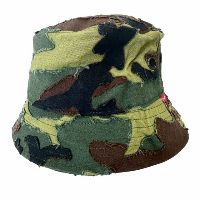 シュプリーム SUPREME 25SS Layered Camo Crusher Woodland レイヤード カモ クラッシャー バケット ハット ウッドランド 帽子 S/M カーキ ブランド古着ベクトル 中古☆AA★▲260610