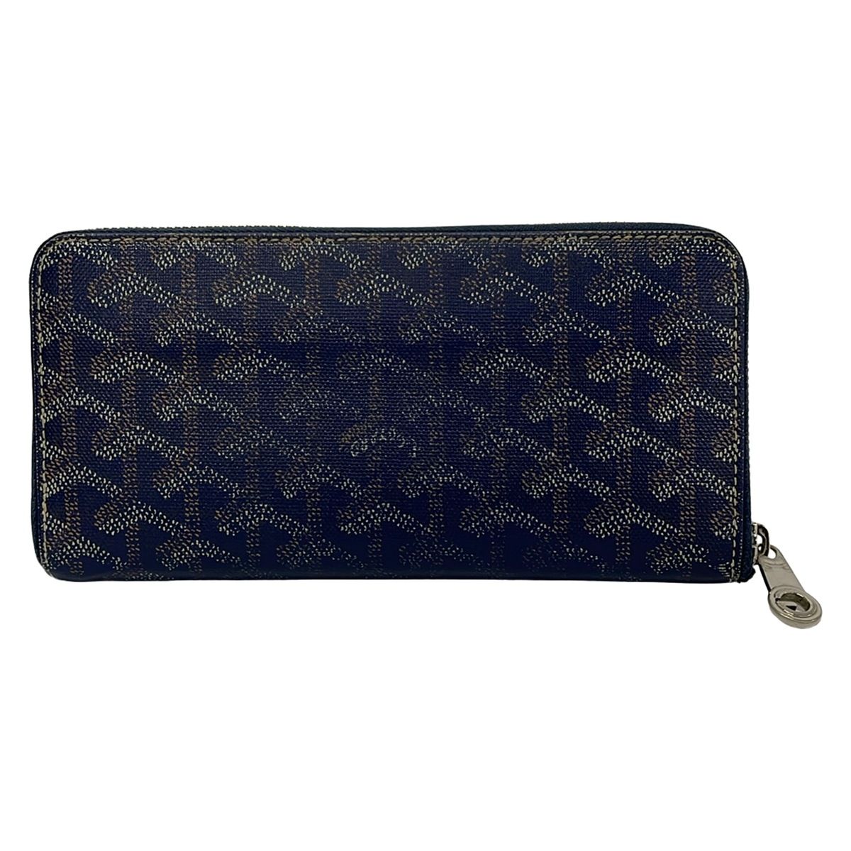GOYARD(ゴヤール) 長財布 マティニョン ダークネイビー×白×ブラウン ラウンドファスナー レザー GOYARD(ゴヤール) 長財布 マティニョン ダークネイビー×白×ブラウン ラウンドファスナー レザー