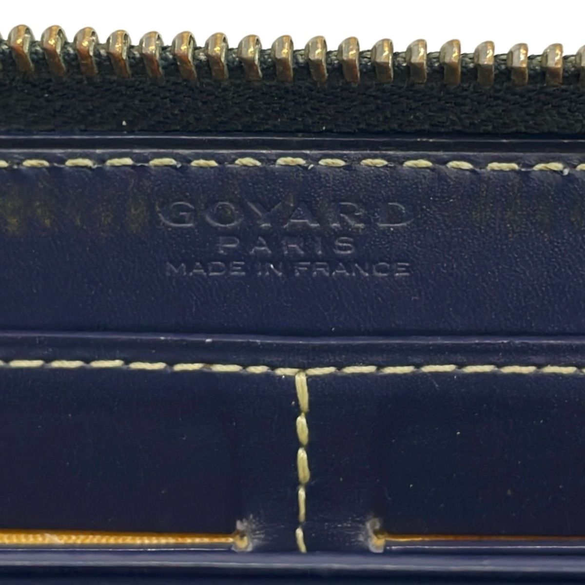 GOYARD(ゴヤール) 長財布 マティニョン ダークネイビー×白×ブラウン ラウンドファスナー レザー GOYARD(ゴヤール) 長財布 マティニョン ダークネイビー×白×ブラウン ラウンドファスナー レザー