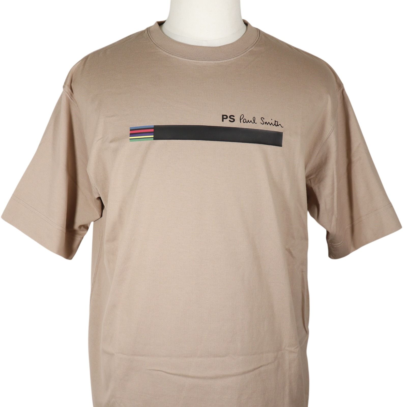 【Paul Smith】ポール・スミス Sports Stripe Bar コットン ベージュ メンズ 半袖Ｔシャツ