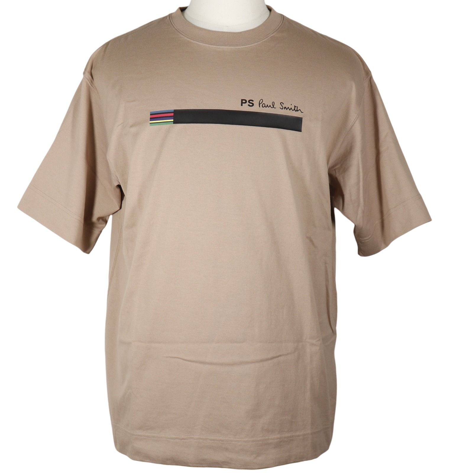 【Paul Smith】ポール・スミス Sports Stripe Bar コットン ベージュ メンズ 半袖Ｔシャツ