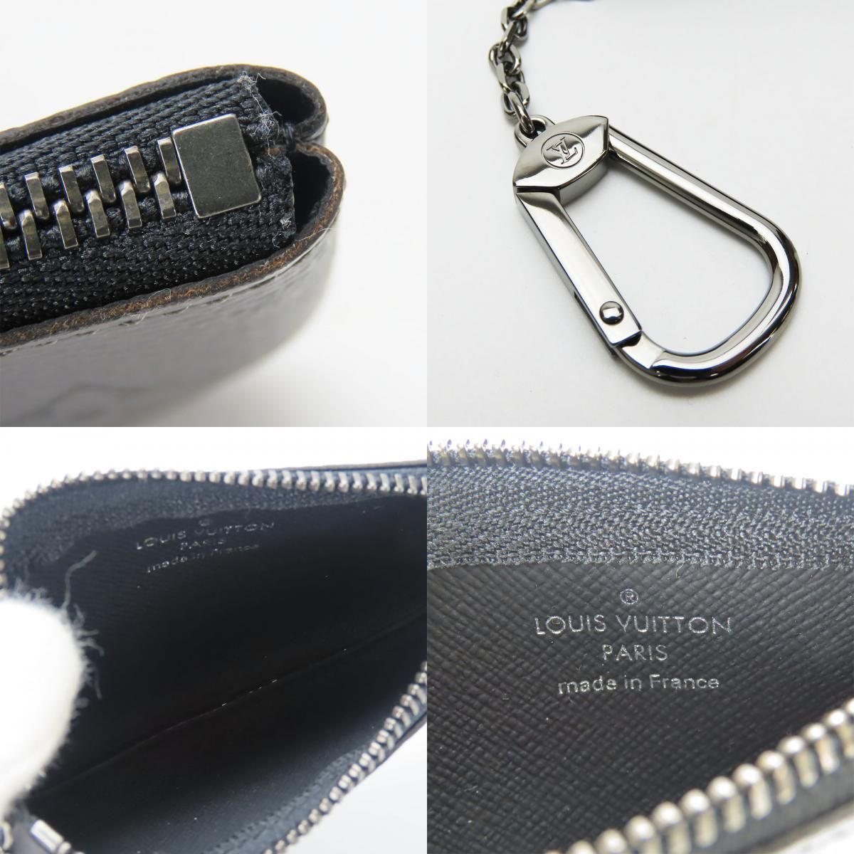 【中古】 ルイ・ヴィトン コインケース ポシェット・クレ M80905 モノグラムエクリプス グレー ブラック シルバー金具 キーケース 小物 メンズ 男性 LOUIS VUITTON