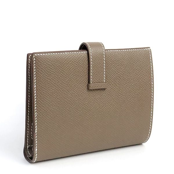 【広尾店】新品 エルメス HERMES ベアンコンパクト 二つ折り財布 エプソン エトゥープ K刻印(2025年) G金具 【19316】
