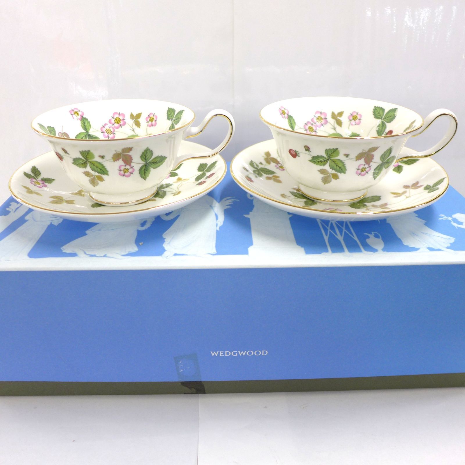 未使用】WEDGWOOD ウェッジウッド ワイルドストロベリー ピオニー ペア 