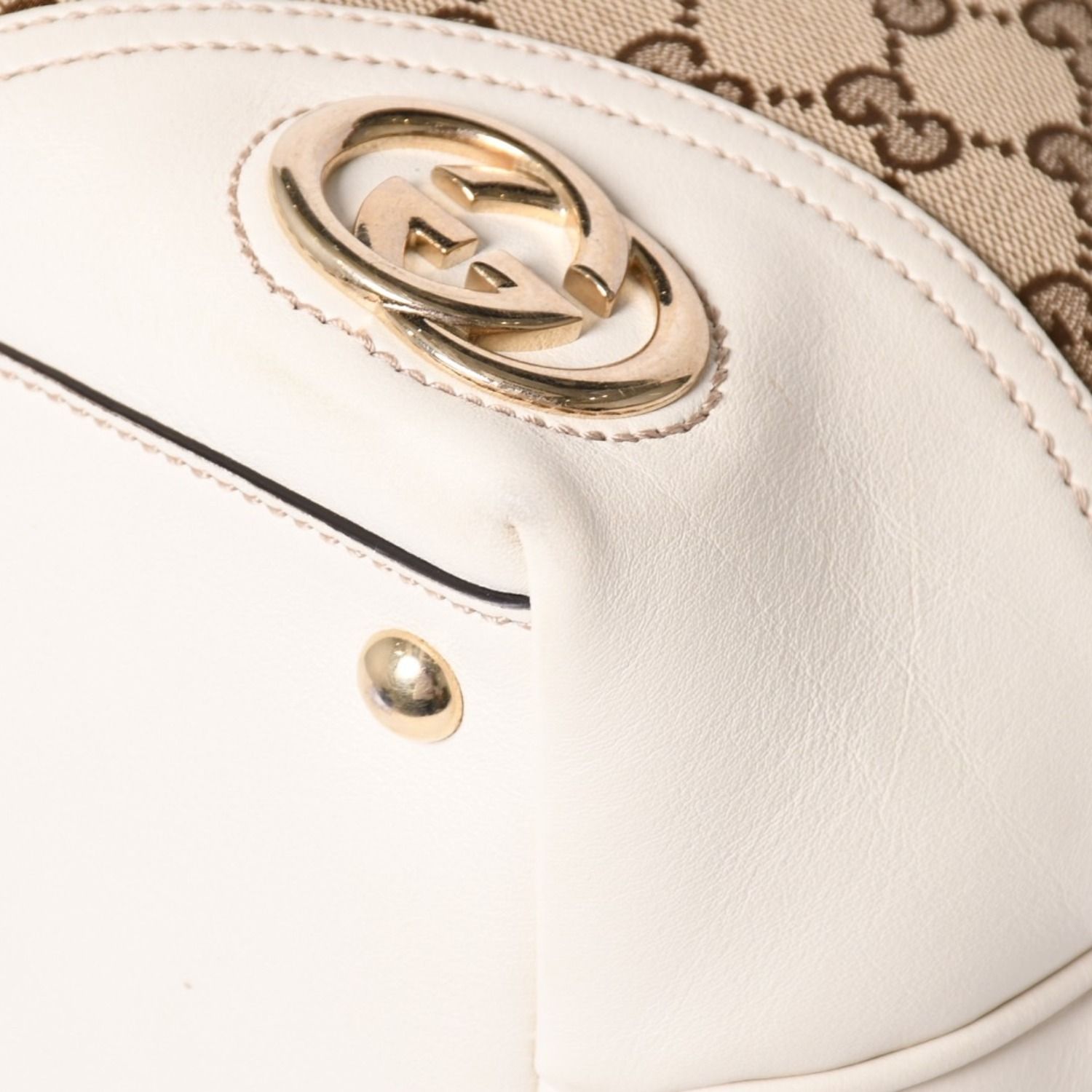極美品 GUCCI グッチ トートバッグ ハンドバッグ GGキャンバス レザー 
