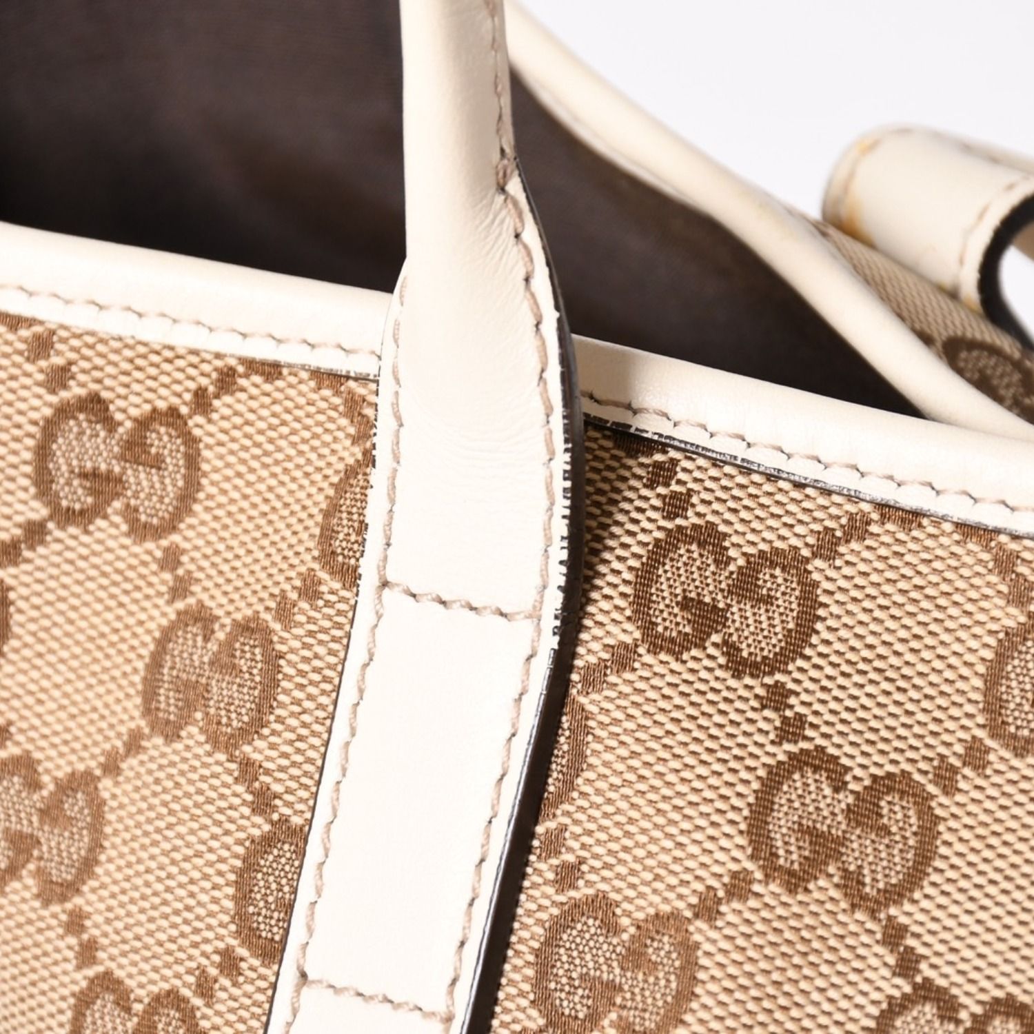 極美品 GUCCI グッチ トートバッグ ハンドバッグ GGキャンバス レザー 