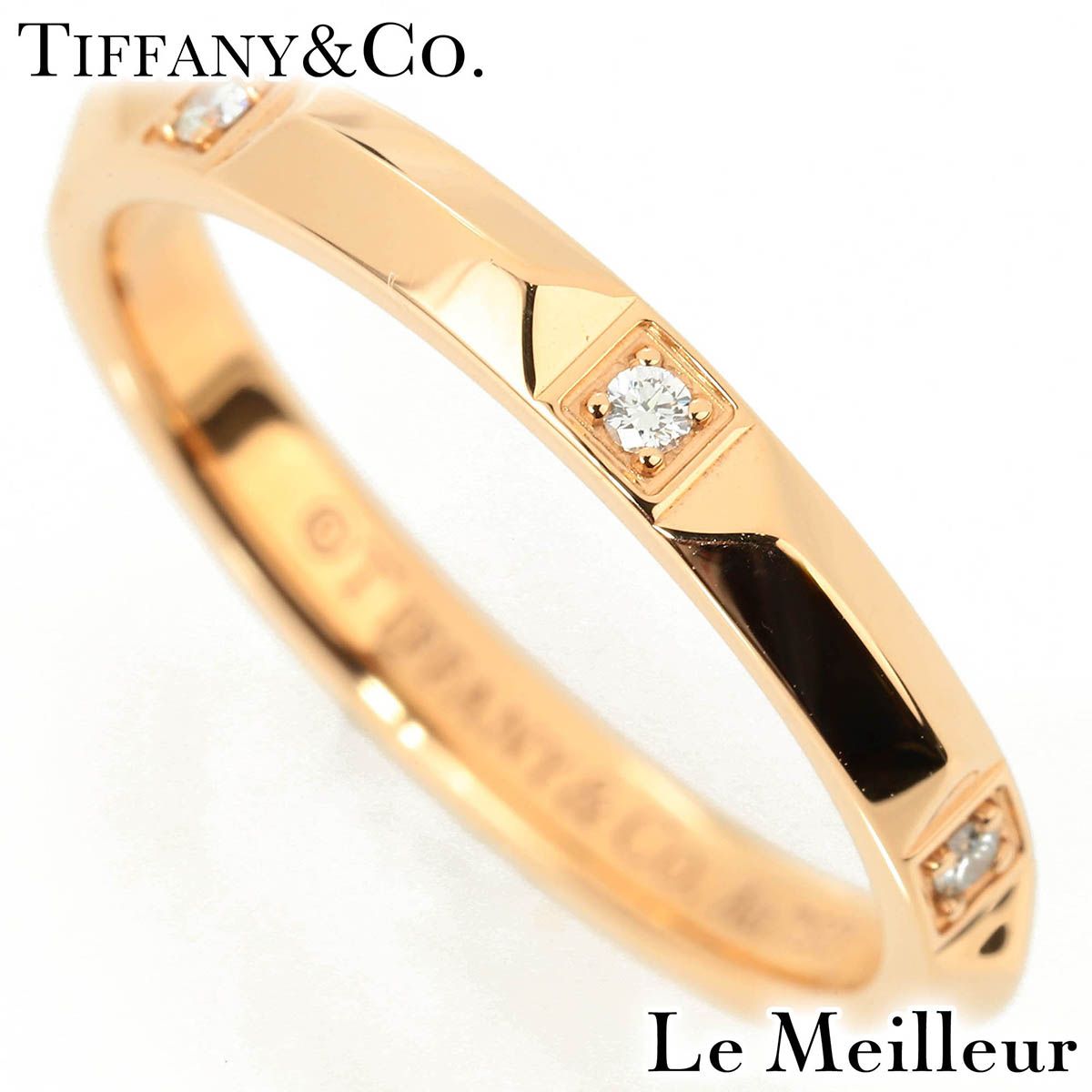【新品仕上済】 TIFFANY&Co. ティファニートゥルー ダイヤモンド ピンクゴールド K18PG バンドリング 12.5号 レディース 返品OK