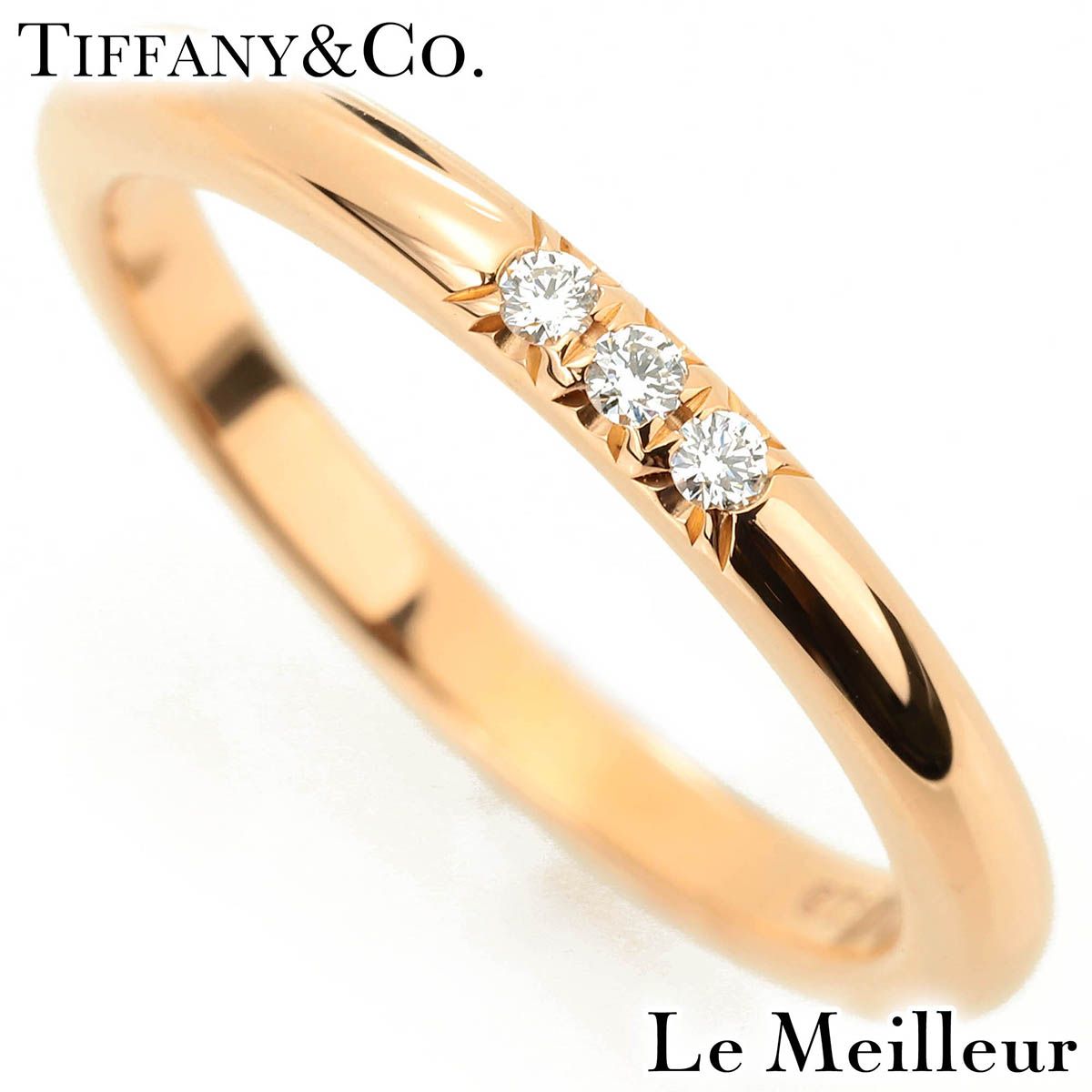 【新品仕上済】 TIFFANY&Co. ティファニー フォーエバー ダイヤモンド ピンクゴールド K18PG ウェディング バンドリング 6.5号 レディース 返品OK