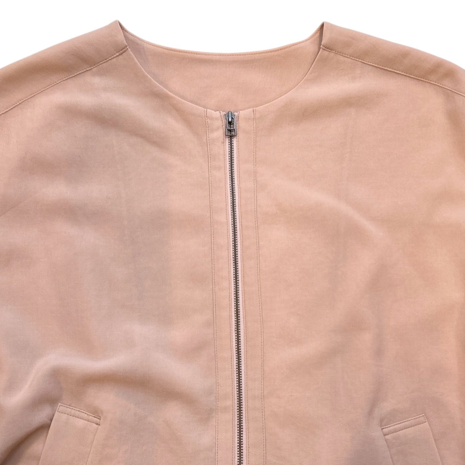iCB アイシービー sheer poplin ブルゾン シアーポプリン ノーカラー 