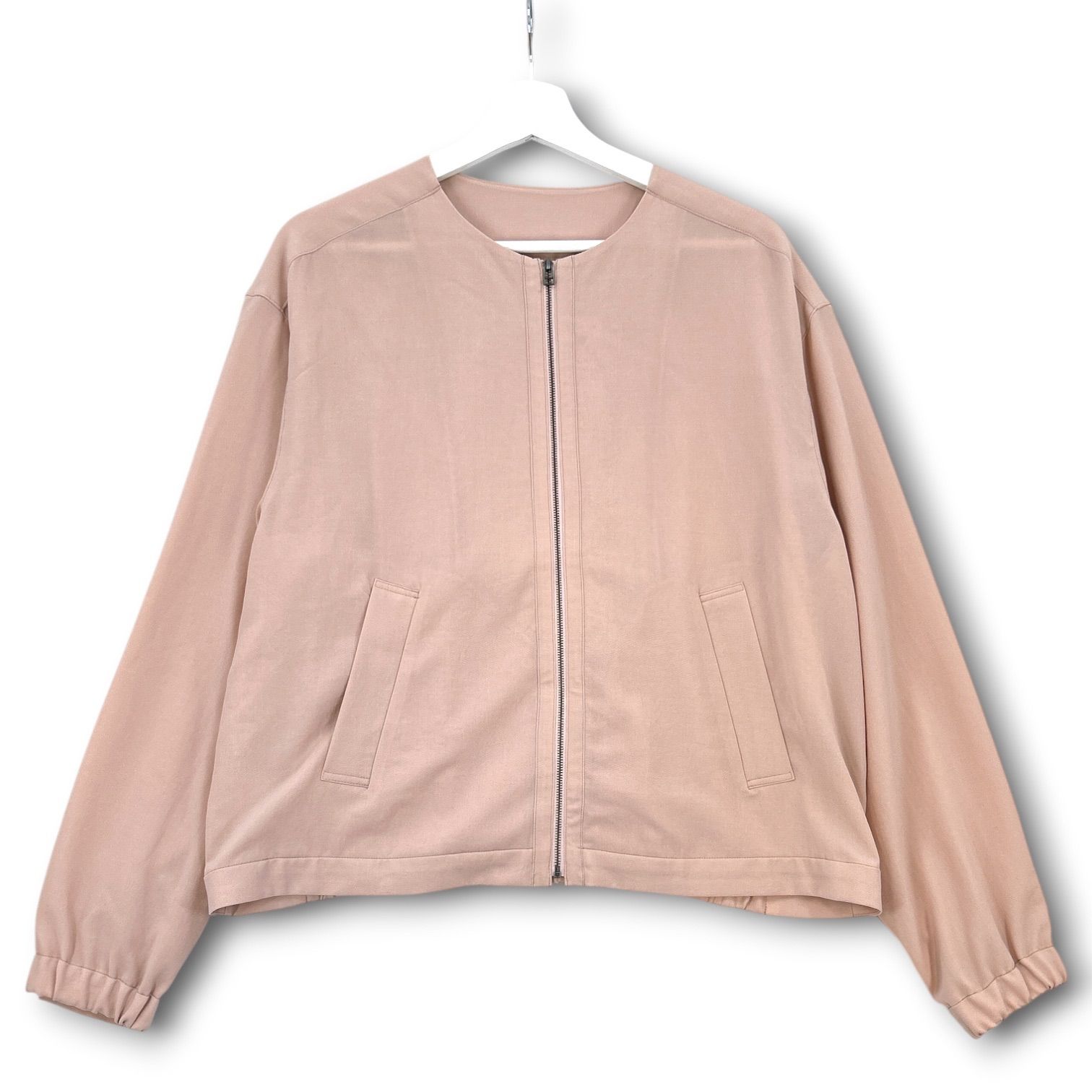 iCB アイシービー sheer poplin ブルゾン シアーポプリン ノーカラー 
