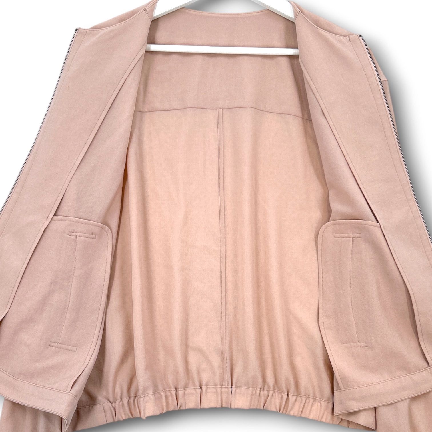 iCB アイシービー sheer poplin ブルゾン シアーポプリン ノーカラー 