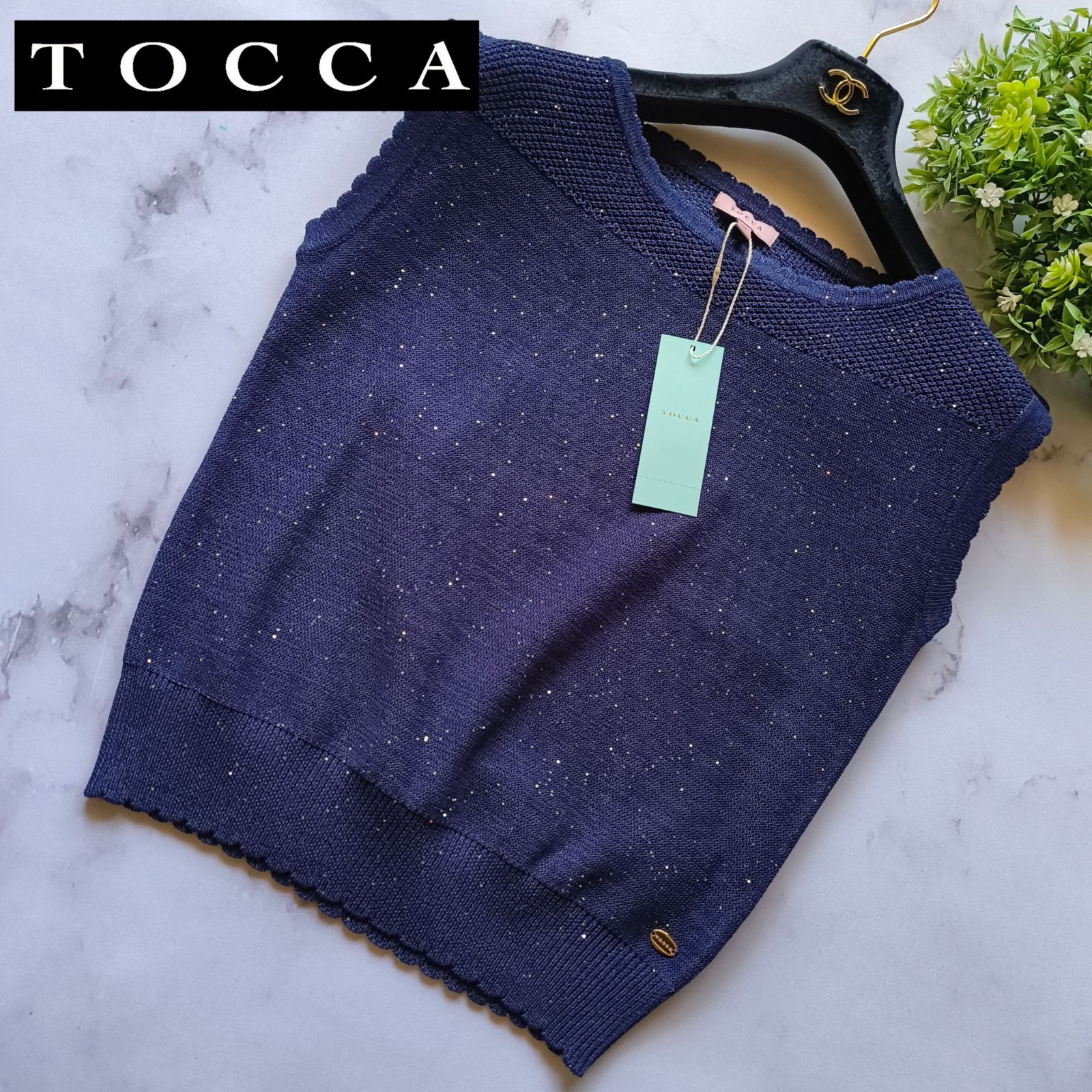 タグ付き 25SS トッカ SUMMER STARS ニット スパンコール M