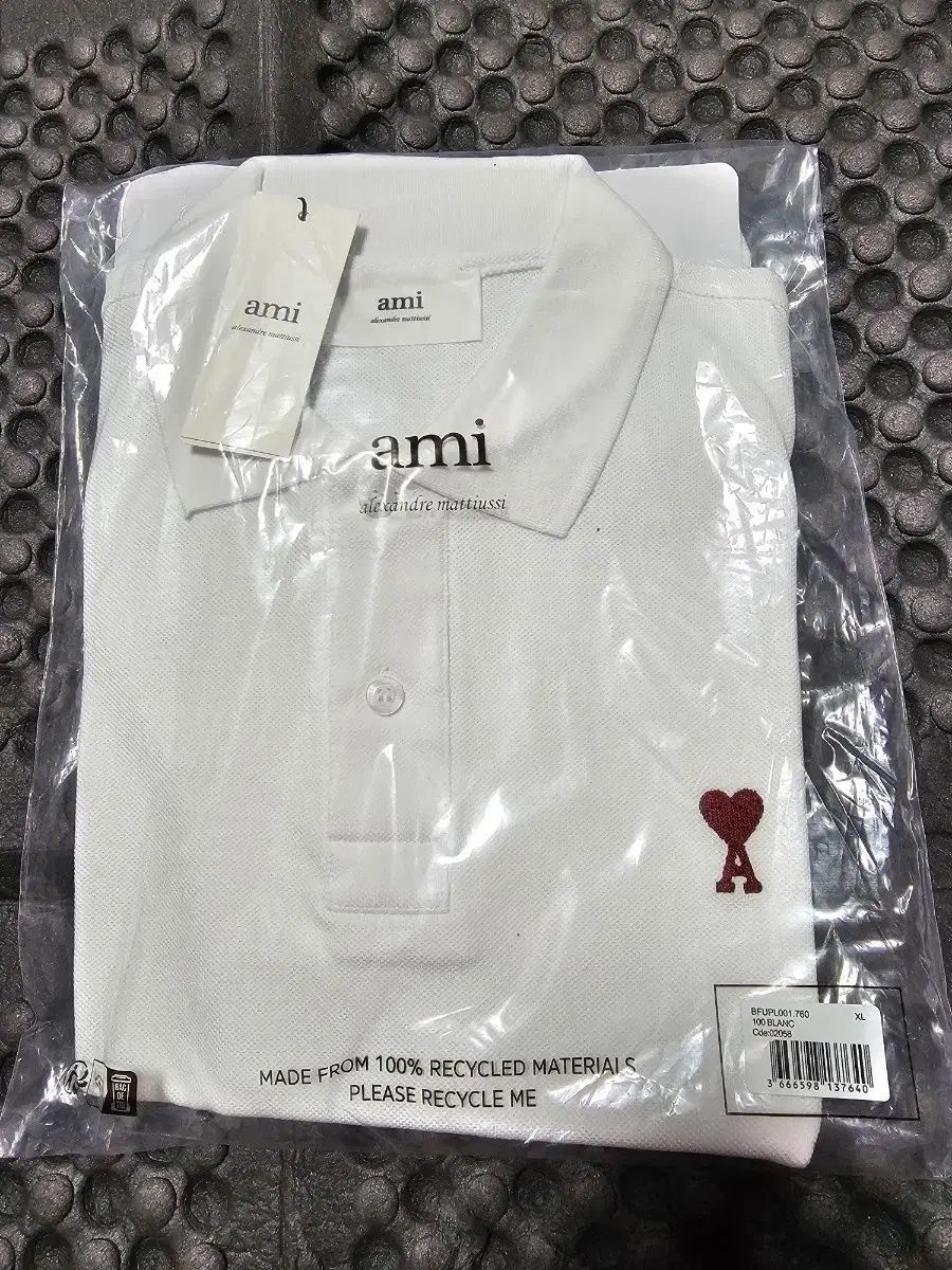 アミ 半袖ポロシャツ 白 XL