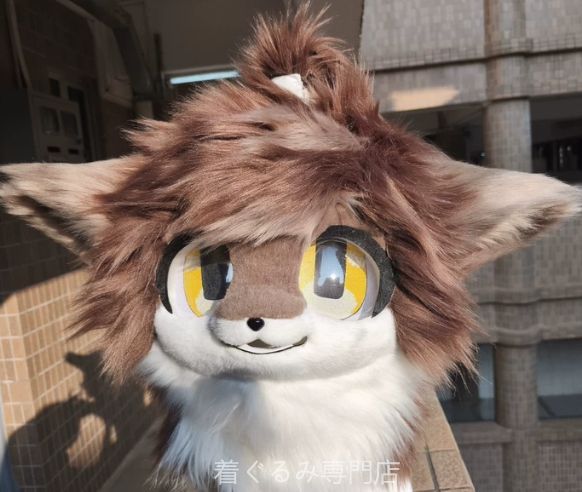 犬　猫　着ぐるみ ヘッド全頭　ヘッド ケモノ ファースーツ ぬいぐるみ コスプレ コスチューム Kurumi 一点物 C589
