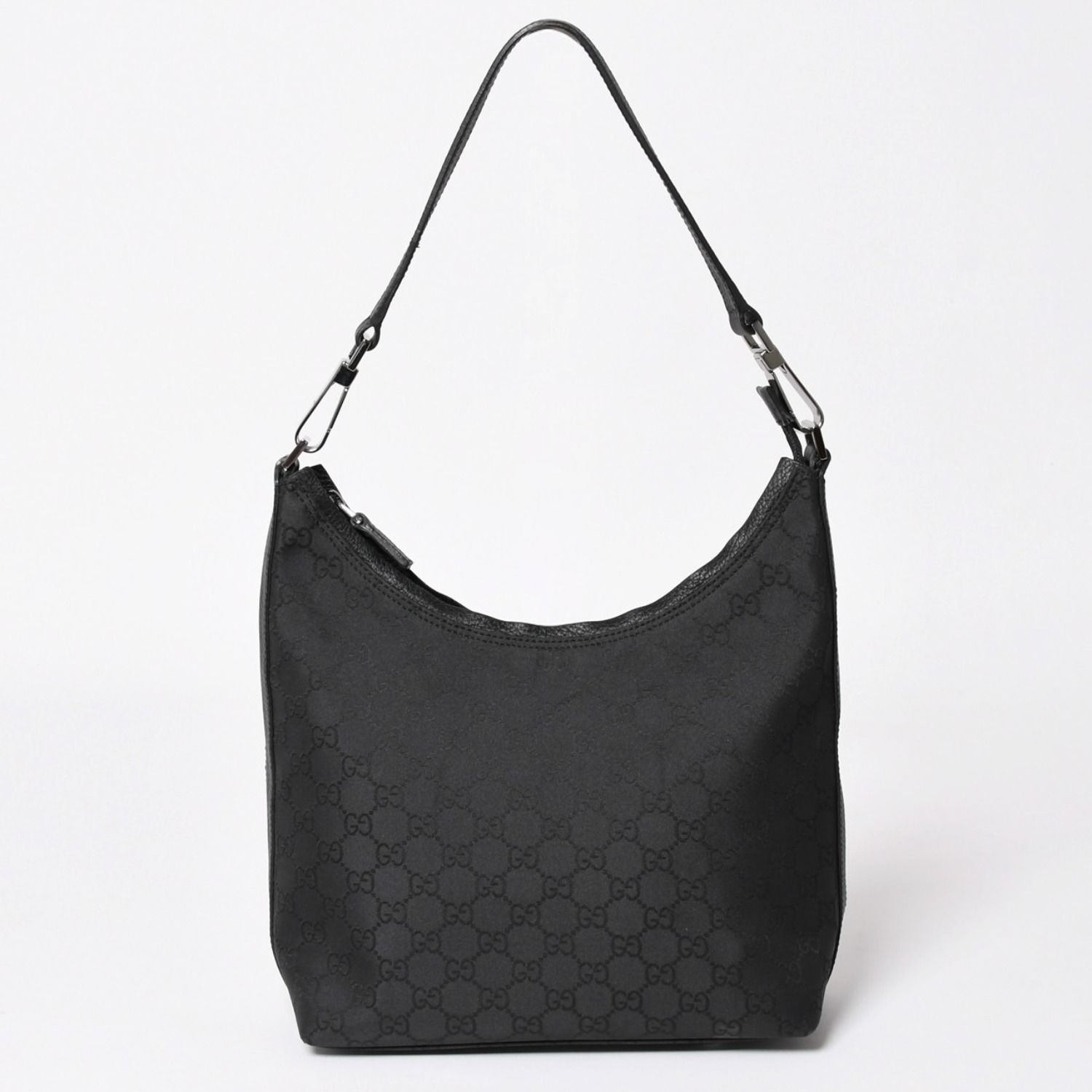極美品 GUCCI グッチ ワンショルダーホーボーバッグ GGキャンバス ショルダーバッグ ブラック 三日月型 28335 中古 4a003461