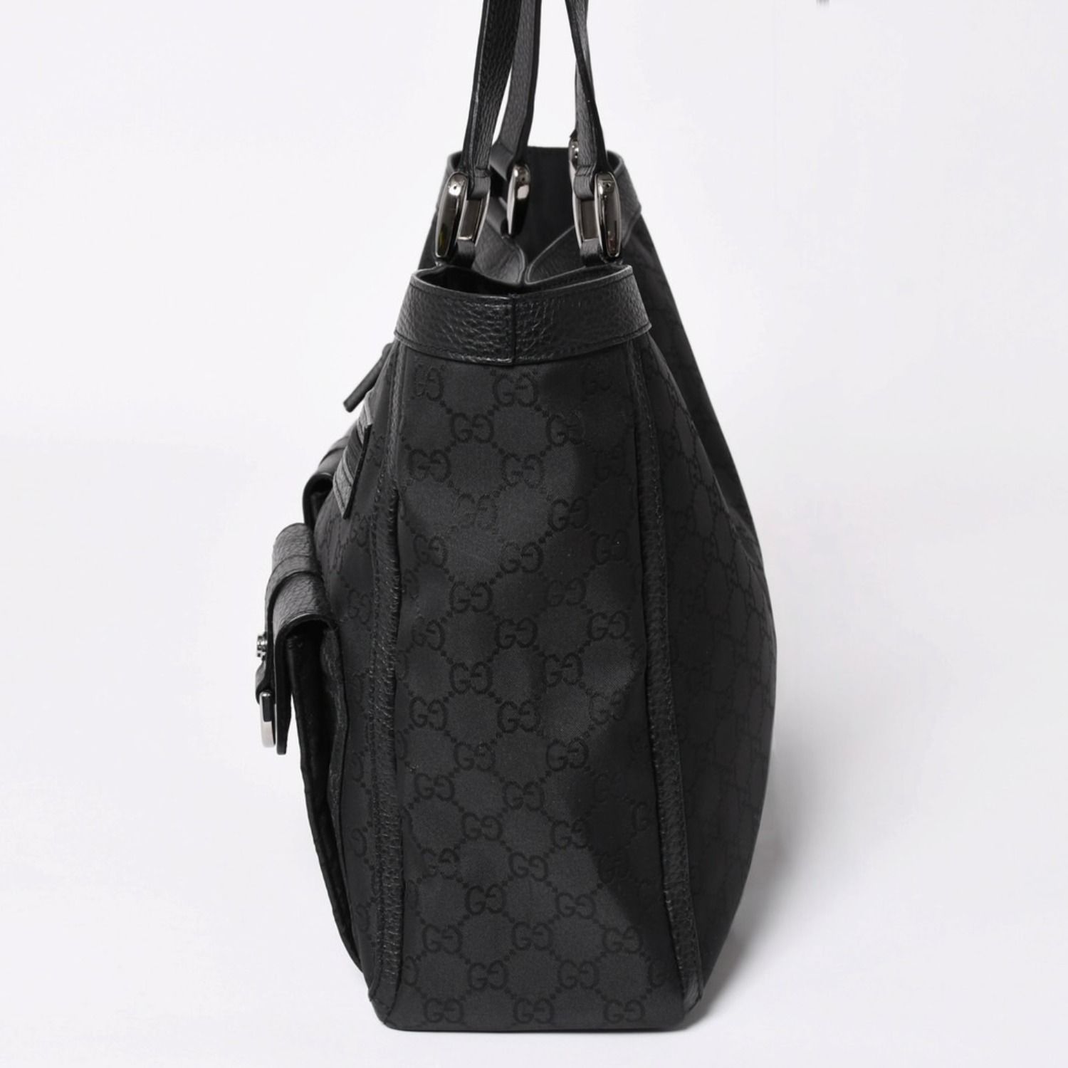 極美品 GUCCI グッチ アビー GGナイロンキャンバスポケットトート