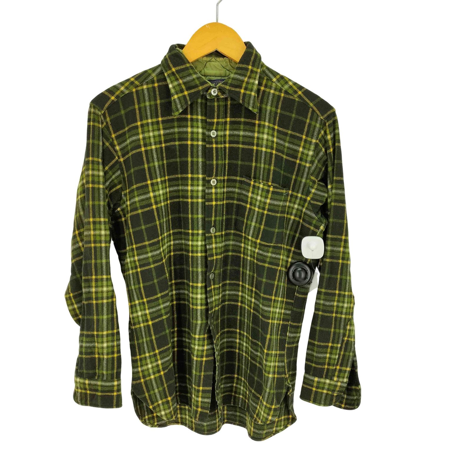 ペンドルトン PENDLETON ラウンドカット レギュラーカラー ウールシャツ グリーン×ブラック メンズ import：L