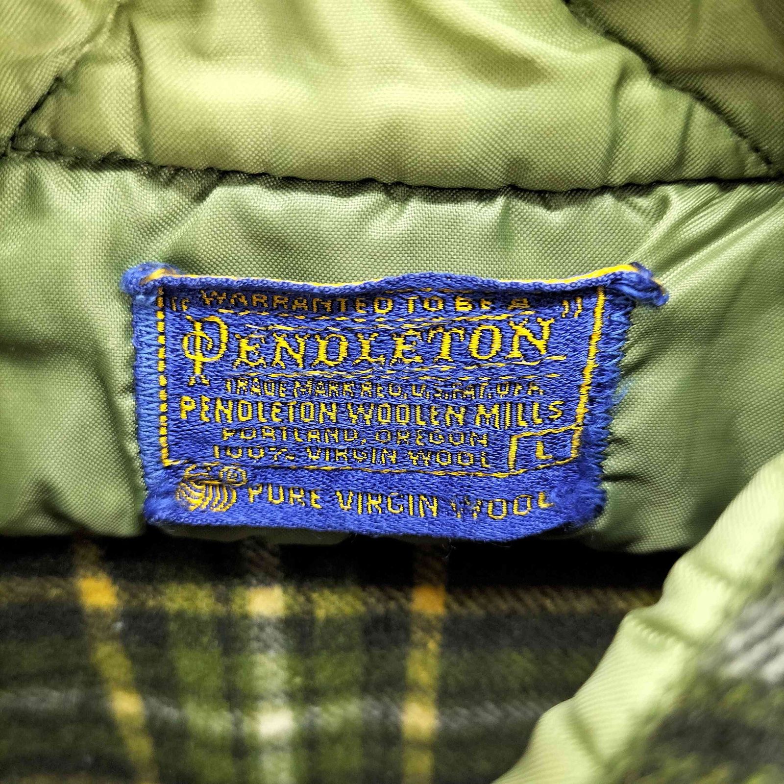 ペンドルトン PENDLETON ラウンドカット レギュラーカラー ウールシャツ グリーン×ブラック メンズ import:L ペンドルトン PENDLETON ラウンドカット レギュラーカラー ウールシャツ グリーン×ブラック メンズ import:L