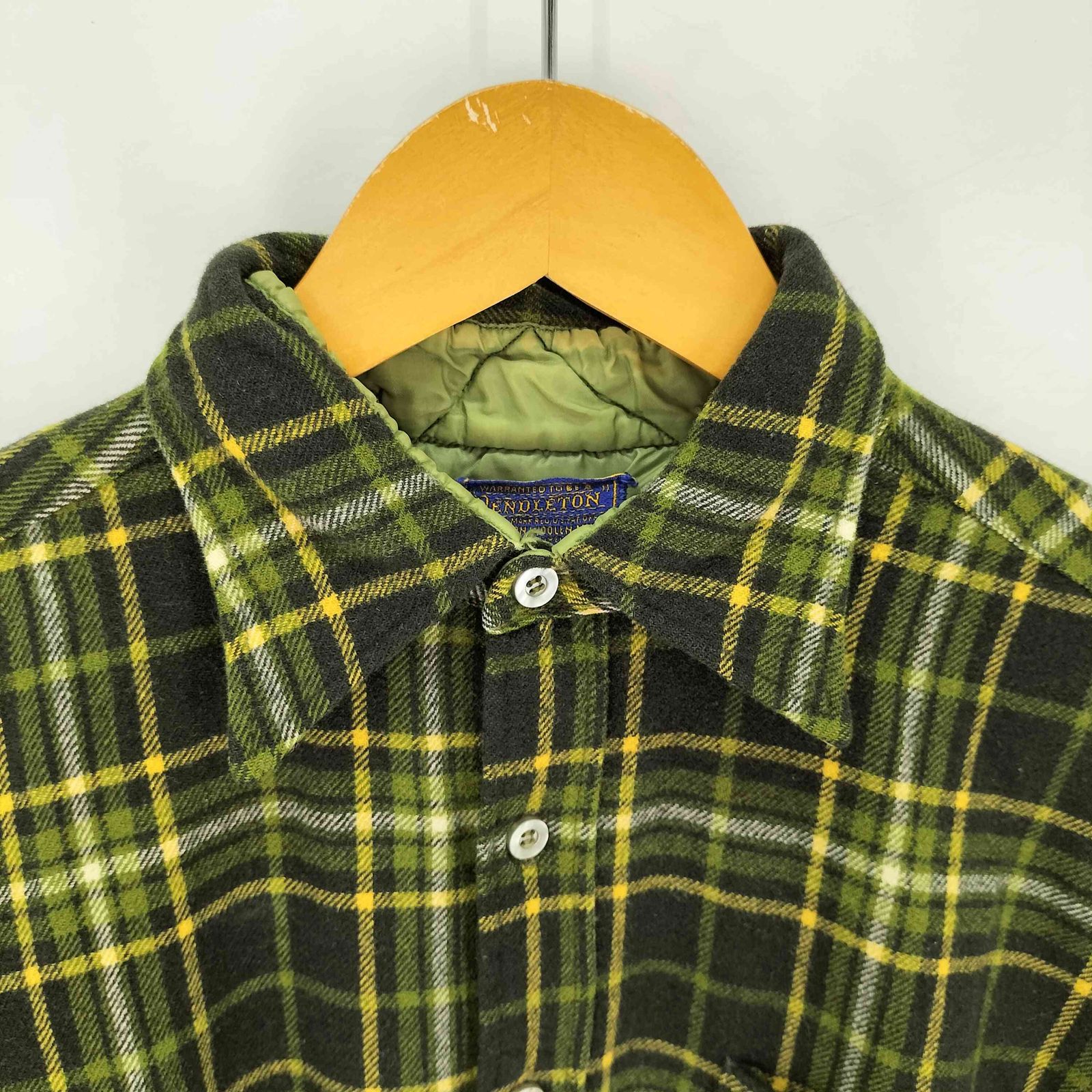 ペンドルトン PENDLETON ラウンドカット レギュラーカラー ウールシャツ グリーン×ブラック メンズ import:L ペンドルトン PENDLETON ラウンドカット レギュラーカラー ウールシャツ グリーン×ブラック メンズ import:L