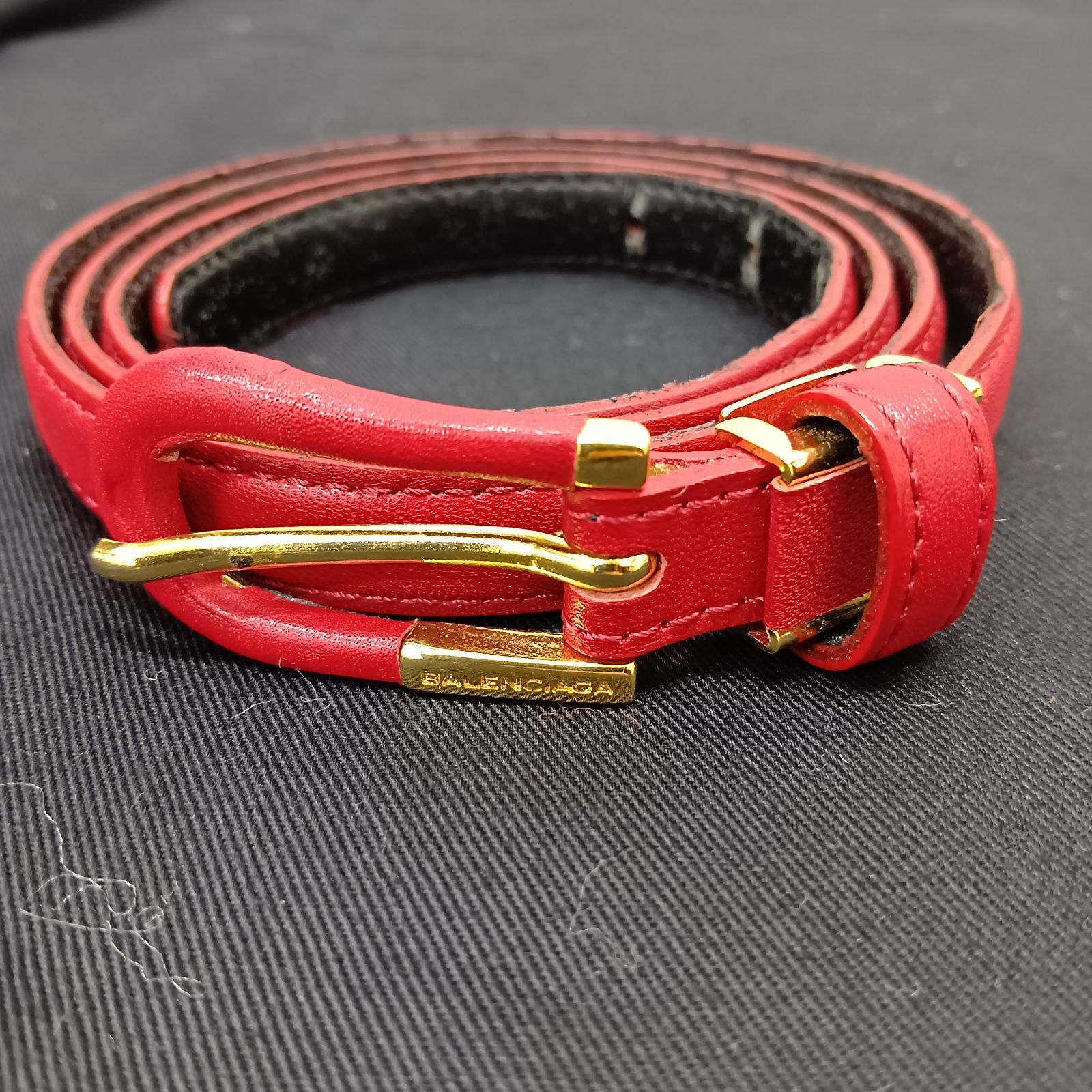 BALENCIAGA ベルト レディース 細め 赤 バレンシアガ - メルカリ