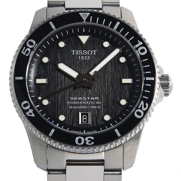 箱・ギャラ付 極美品 TISSOT ティソ シースター1000 パワーマティック 80 T120807A T120.807.11.051.00 自動巻き メンズ