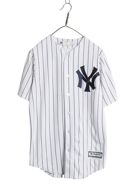 ヤンキース ベースボール シャツ メンズ S / MLB オフィシャル マジェスティック 大リーグ ユニフォーム ゲームシャツ 半袖シャツ ジャージ