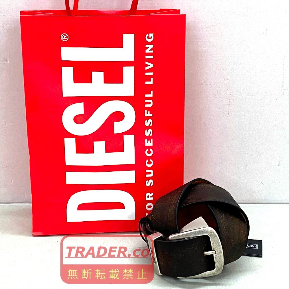 03w27064【タグ付き美品】Diesel ディーゼル メンズ レザーベルト