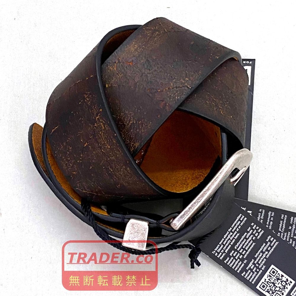 ディーゼル DIESEL ベルト 本革 サイズ80 03w27064【タグ付き美品】Diesel ディーゼル メンズ レザーベルト