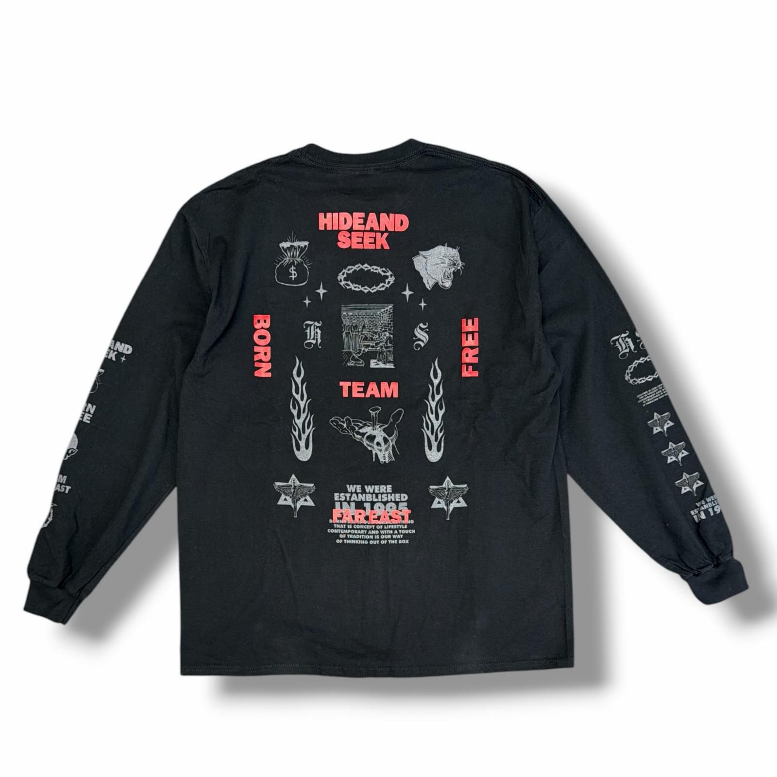 参考上代10780円 未使用 HideandSeek TEAM FAR EAST L/S Tee ロング 