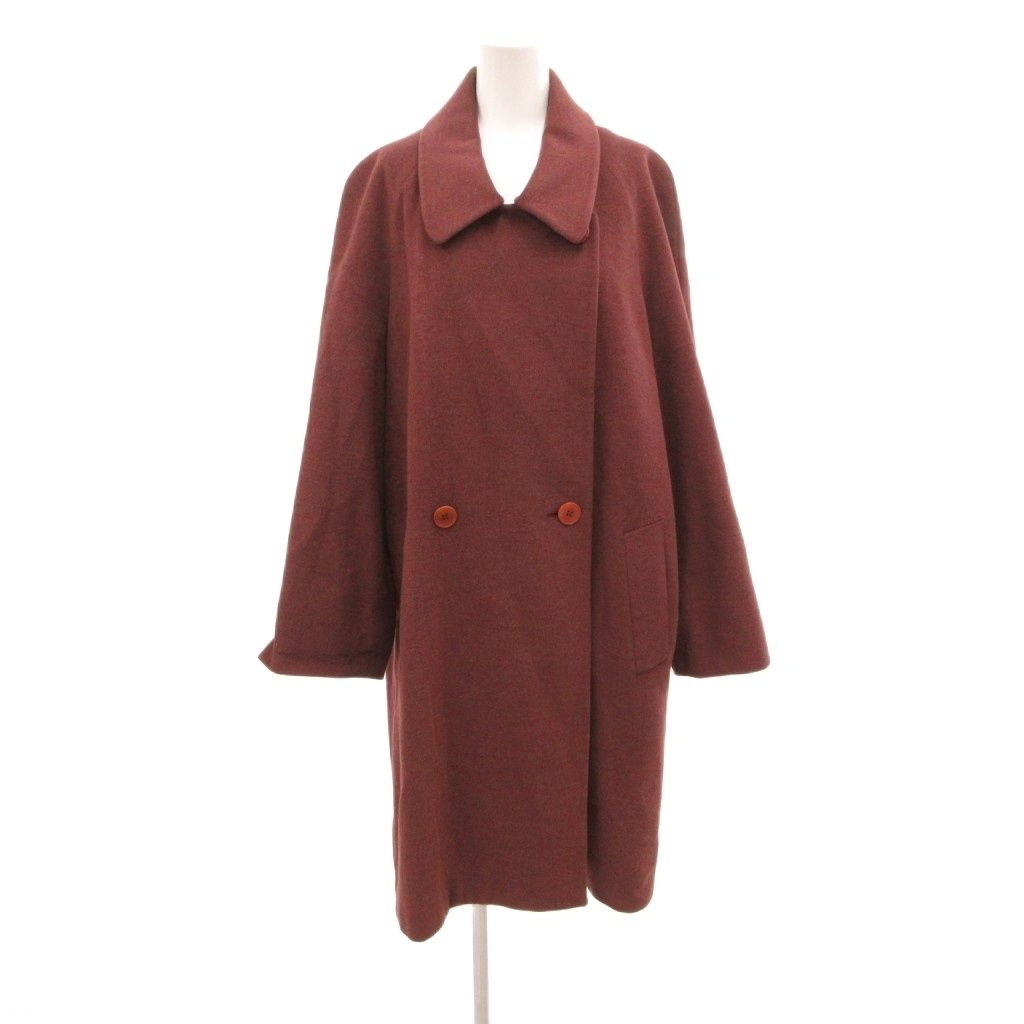 アクアスキュータム AQUASCUTUM 美品 バルマカーンコート 赤 レッド ダブルブレスト ミドル丈 /IL ■ECG005